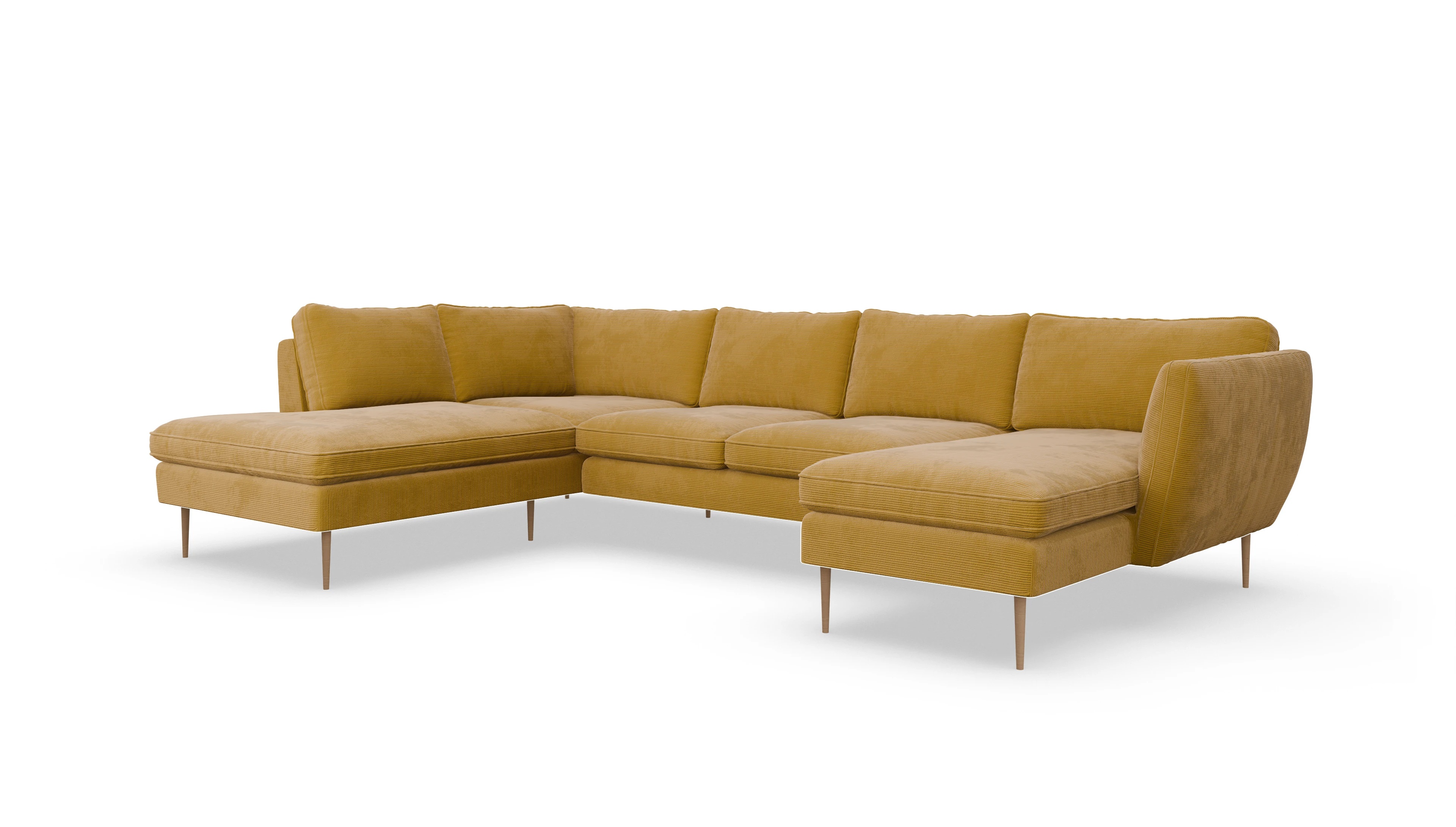 Ansicht des Produktes Karlsen Ecksofa Links in Cord gelb