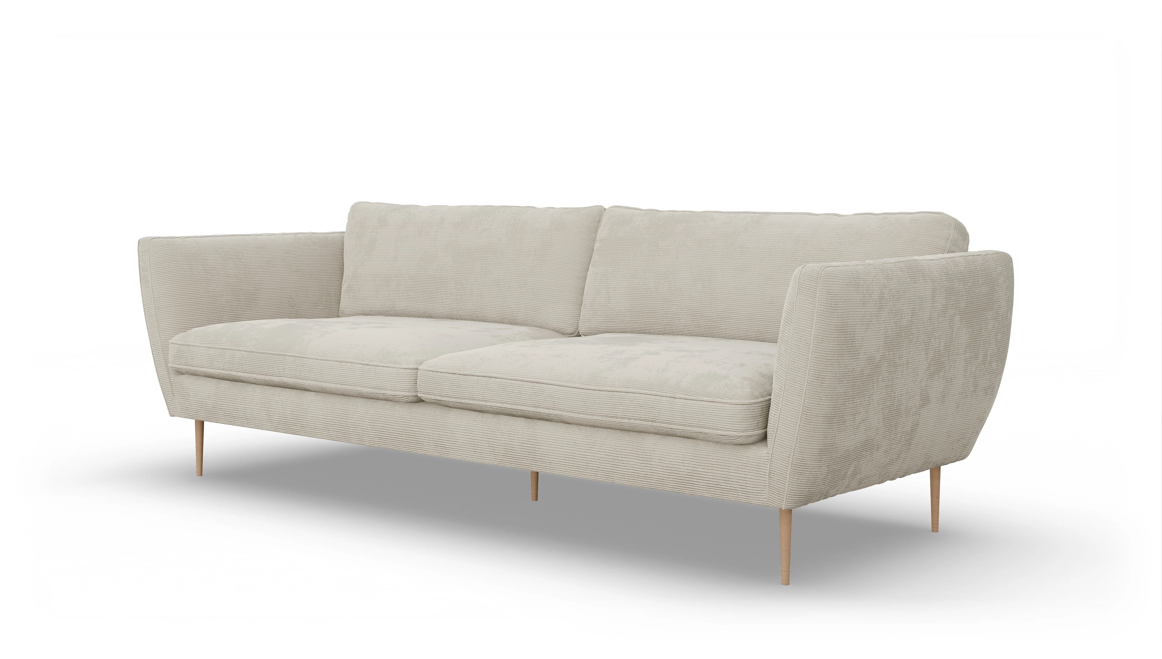 Sofa Karlsen in Stoff Ansicht des Produktes Karlsen 4-Sitzer in Cord weiß