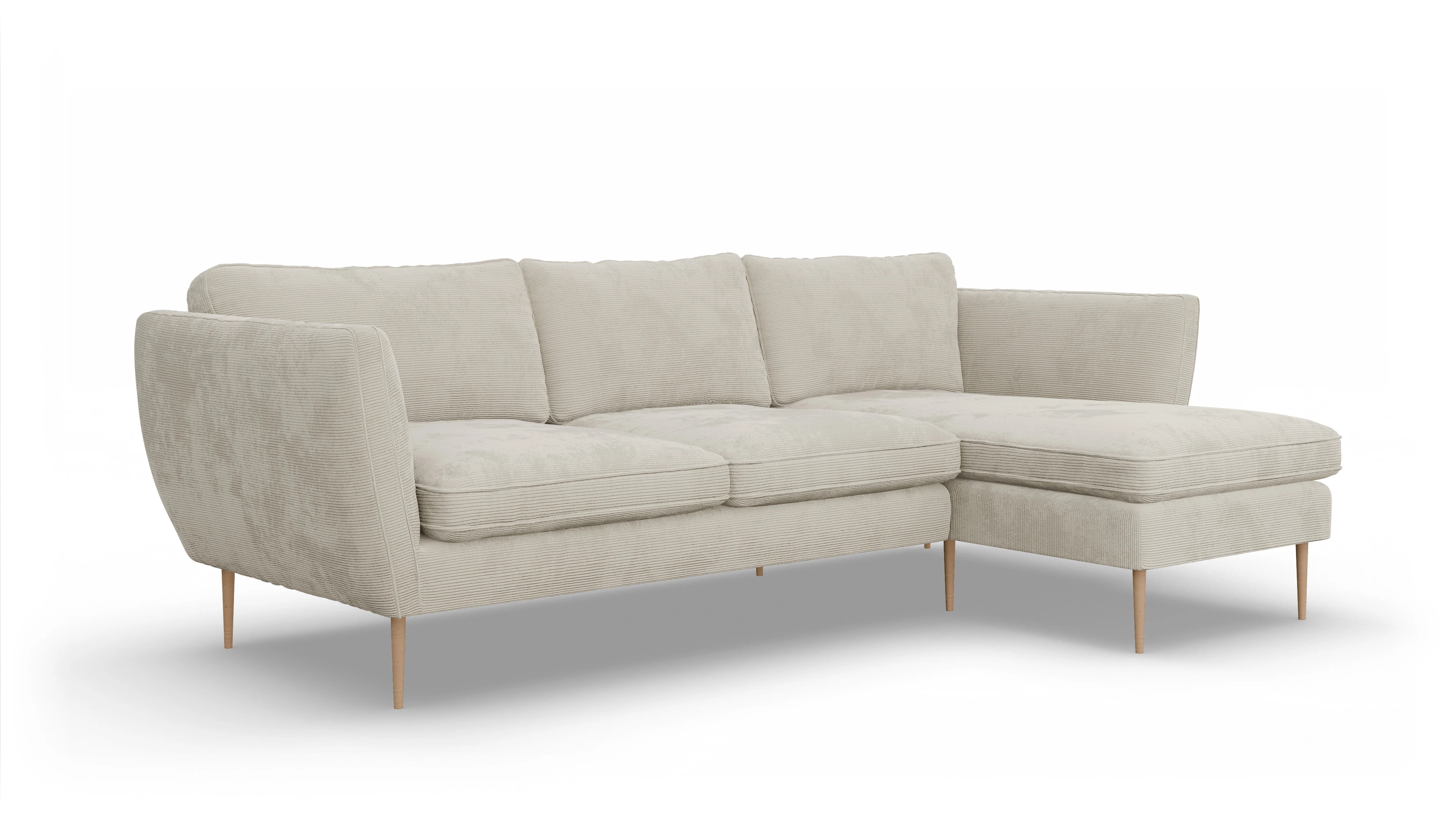 Ansicht des Produktes Karlsen Sofa mit Rec rechts in Cord weiß