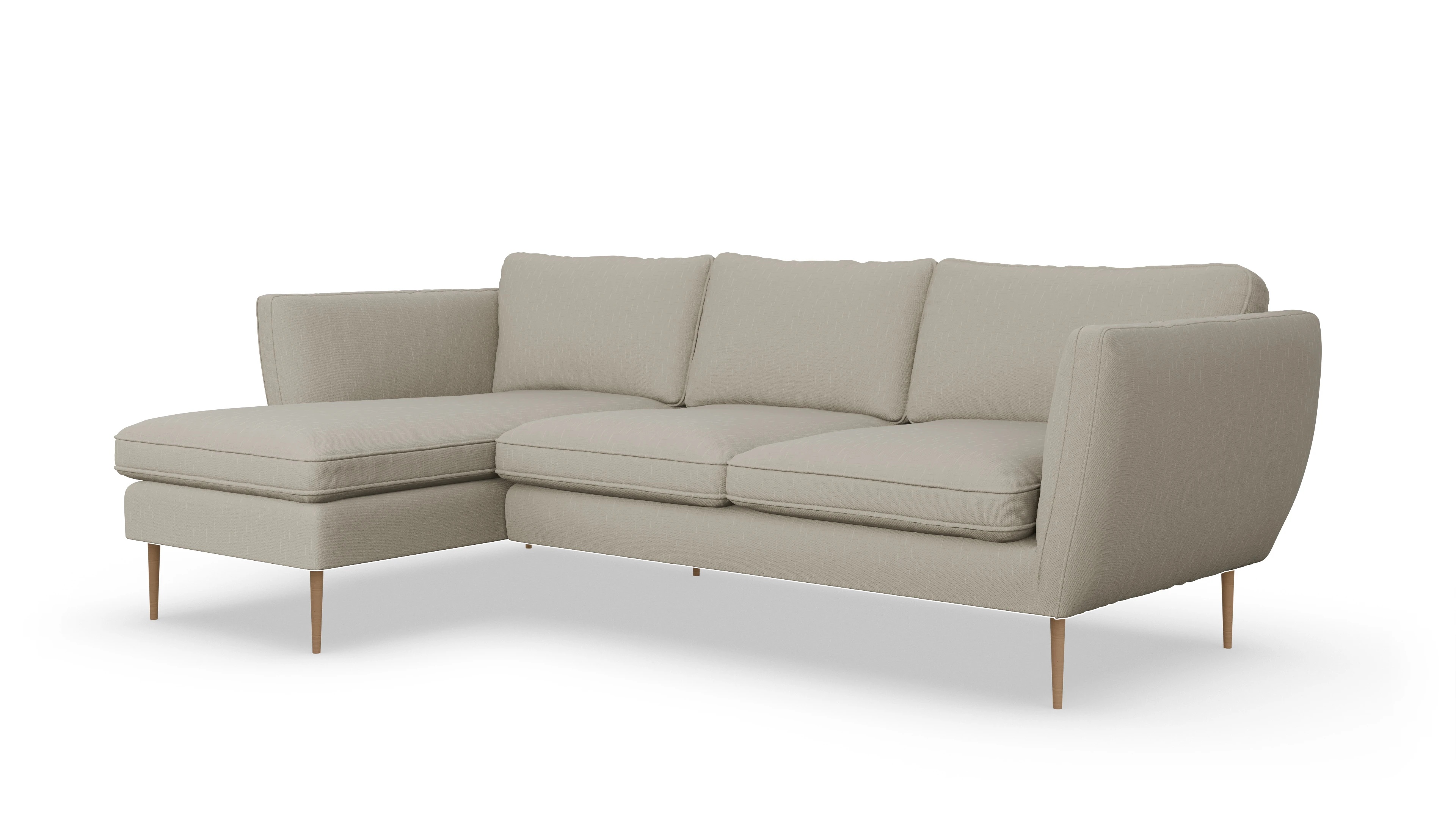 Sofa Karlsen in Stoff Ansicht des Produktes Karlsen Sofa mit Rec links in Stoff weiß