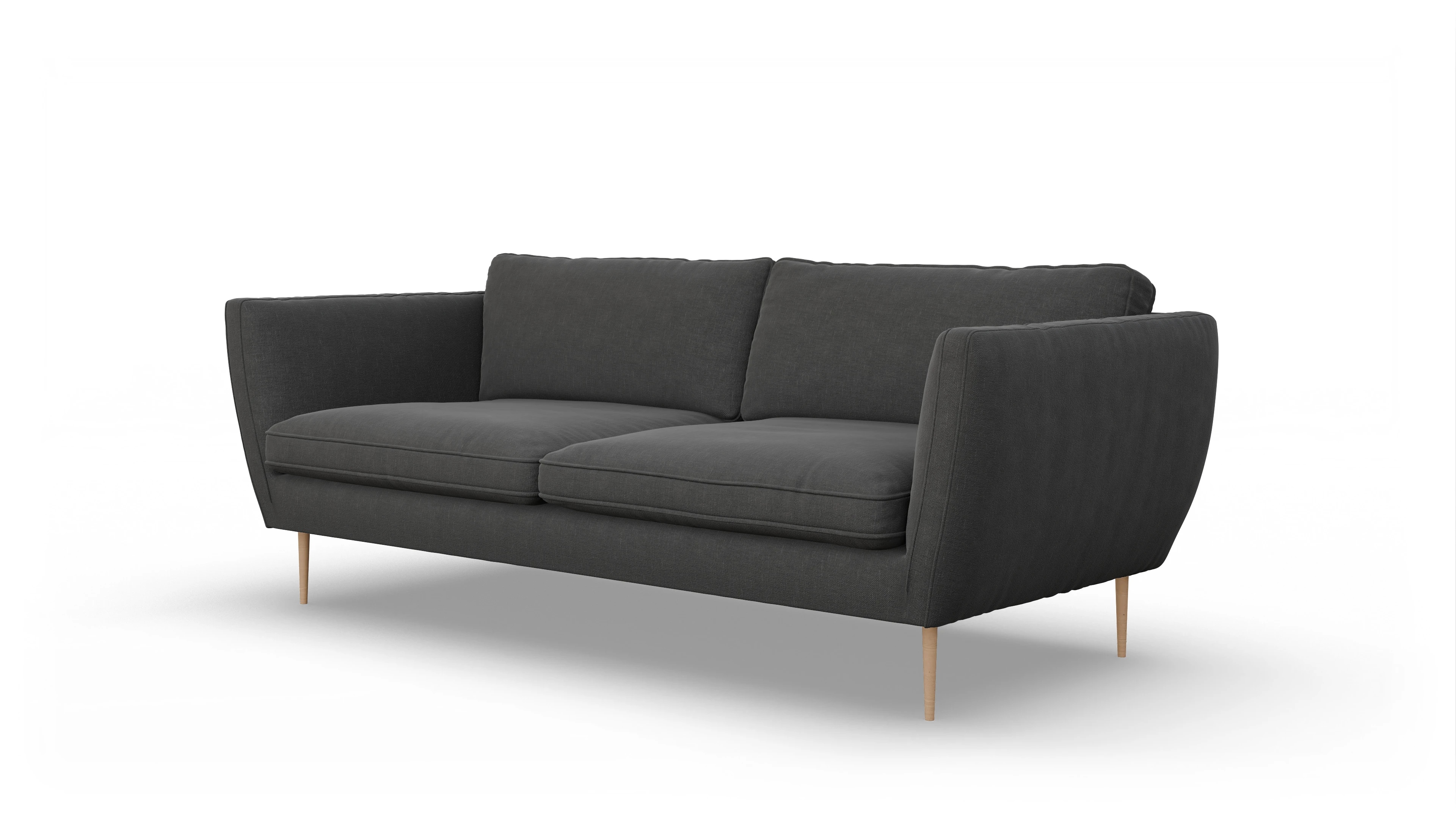 Sofa Karlsen in Stoff Ansicht des Produktes Karlsen 3-Sitzer in Stoff grau
