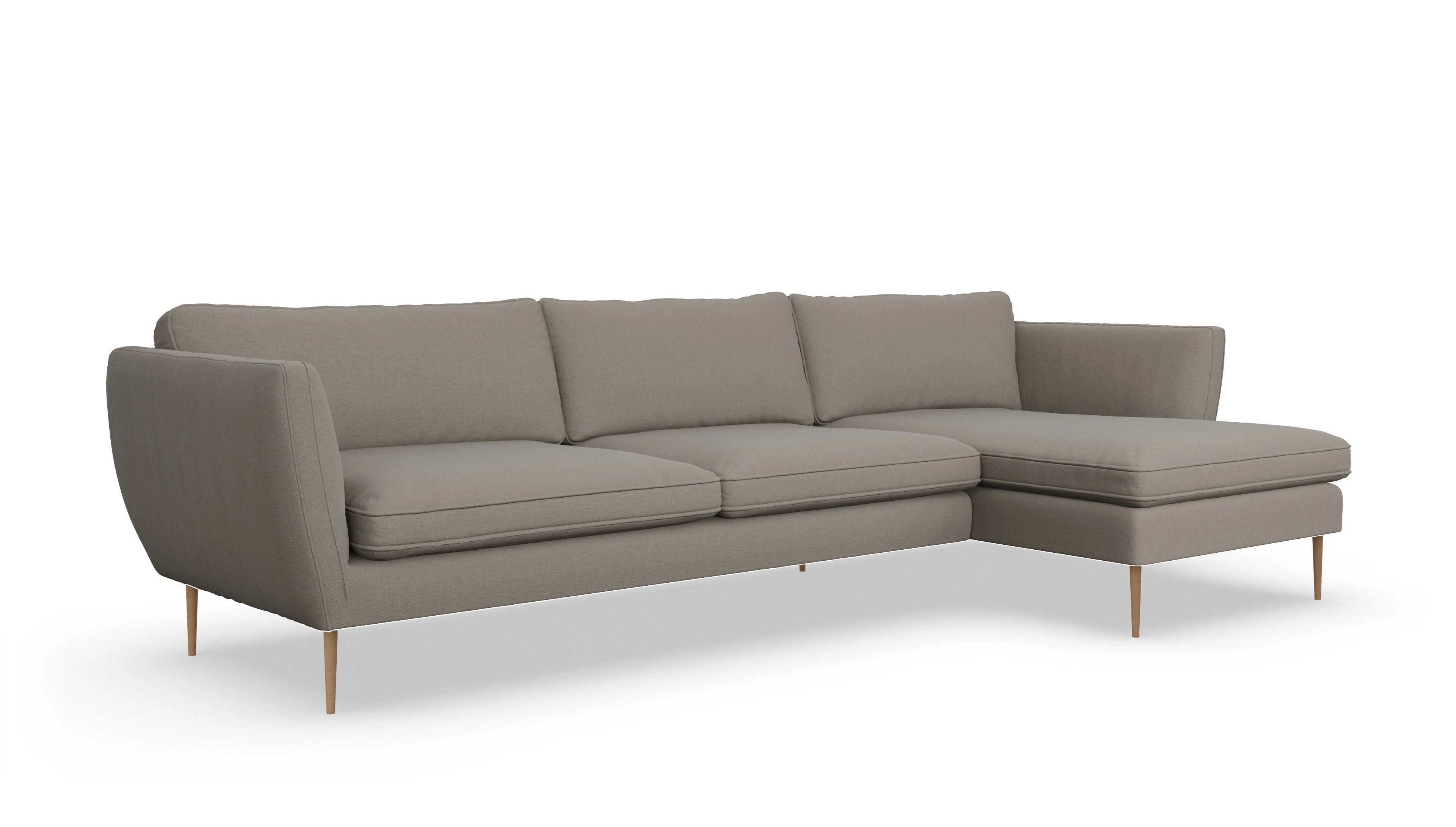 Ansicht des Produktes Karlsen Sofa mit Rec rechts in Stoff beige