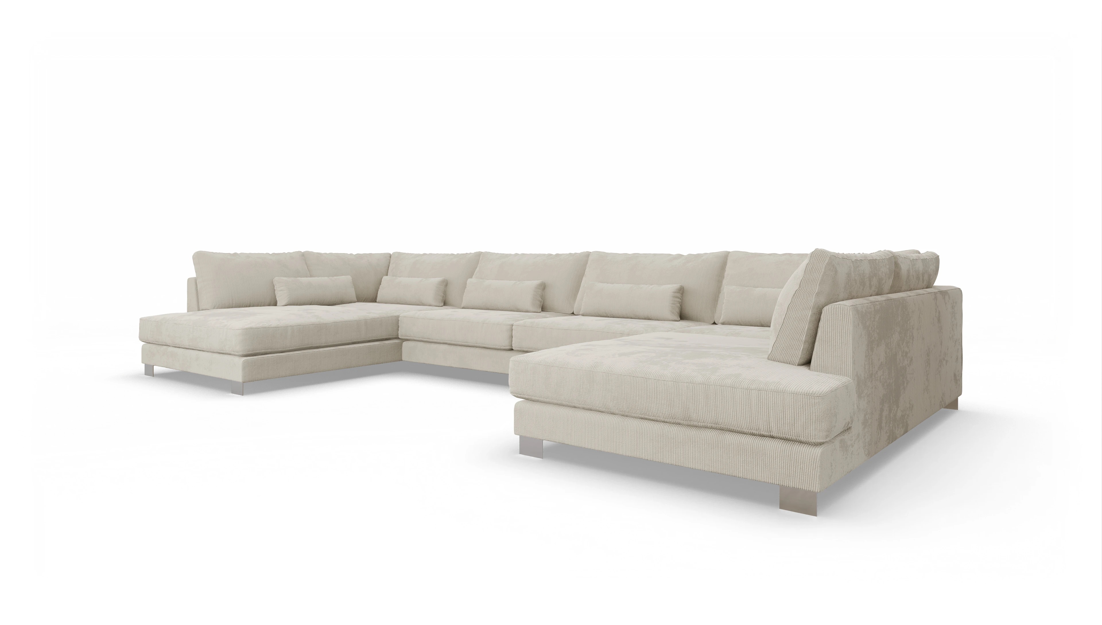 Ansicht des Produktes Odense U-Form links in Cord weiß