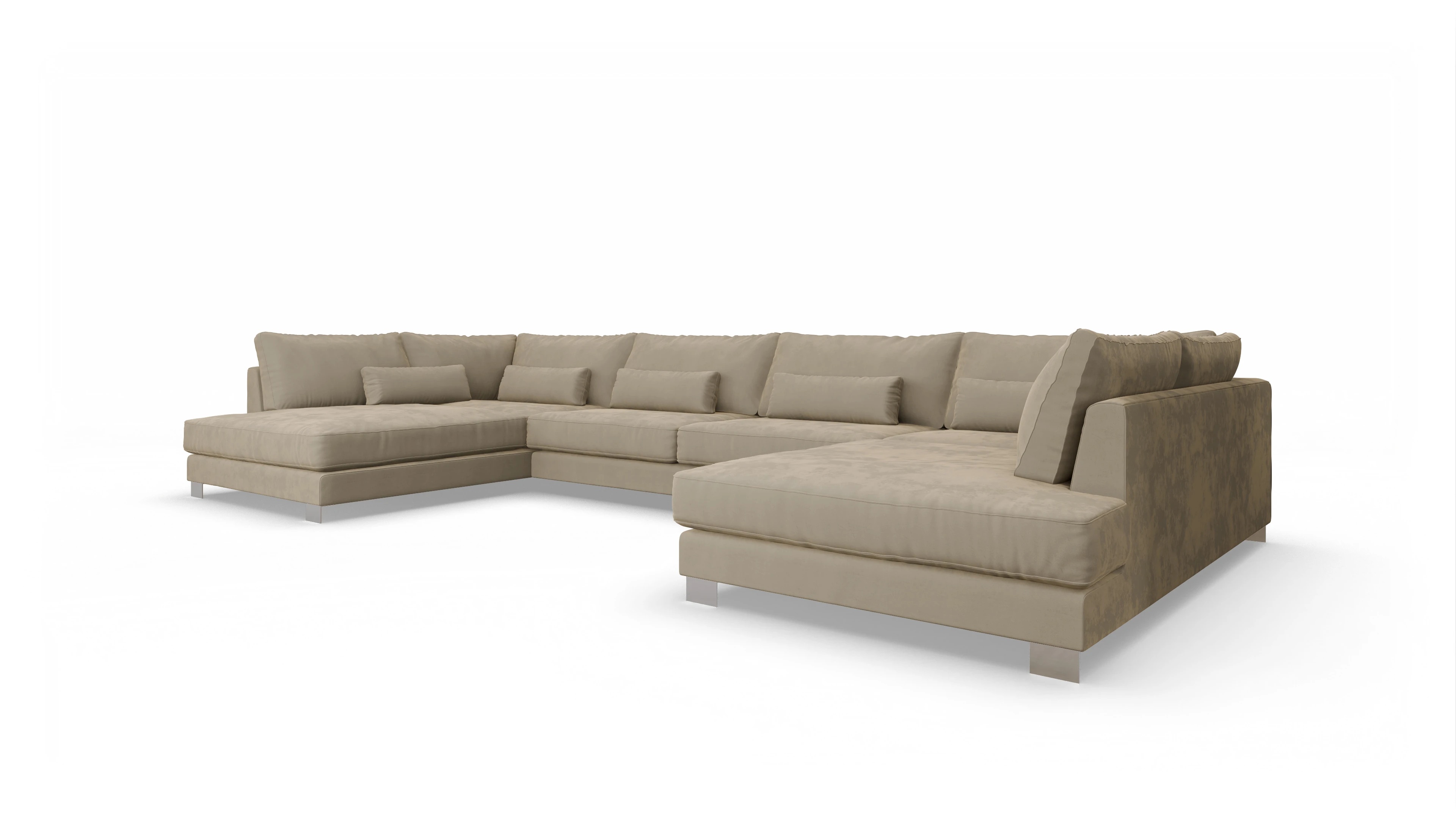 Ansicht des Produktes Odense U-Form links in Samt beige