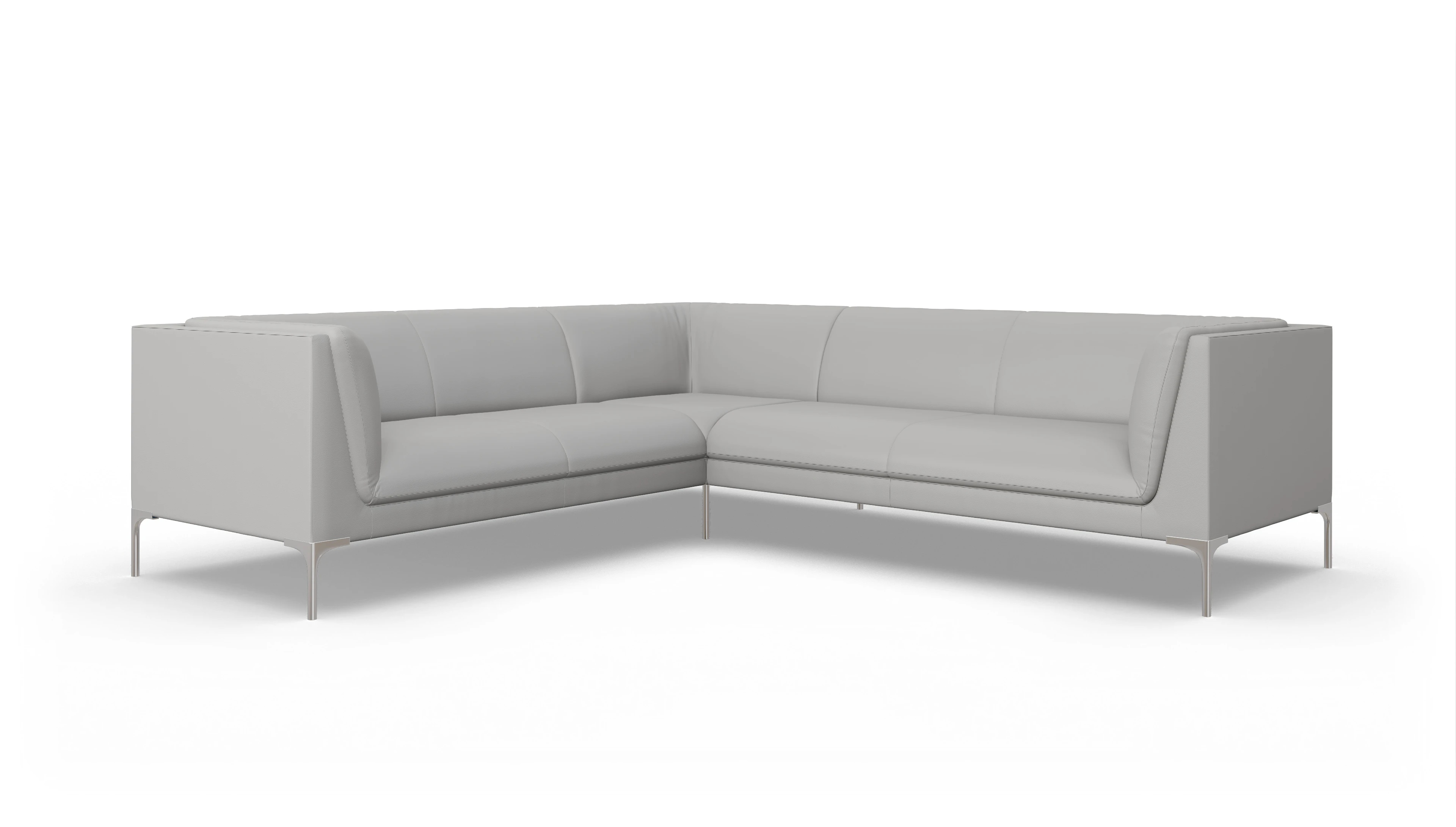 Ansicht des Produktes Martinsen Ecksofa Links in Leder weiß