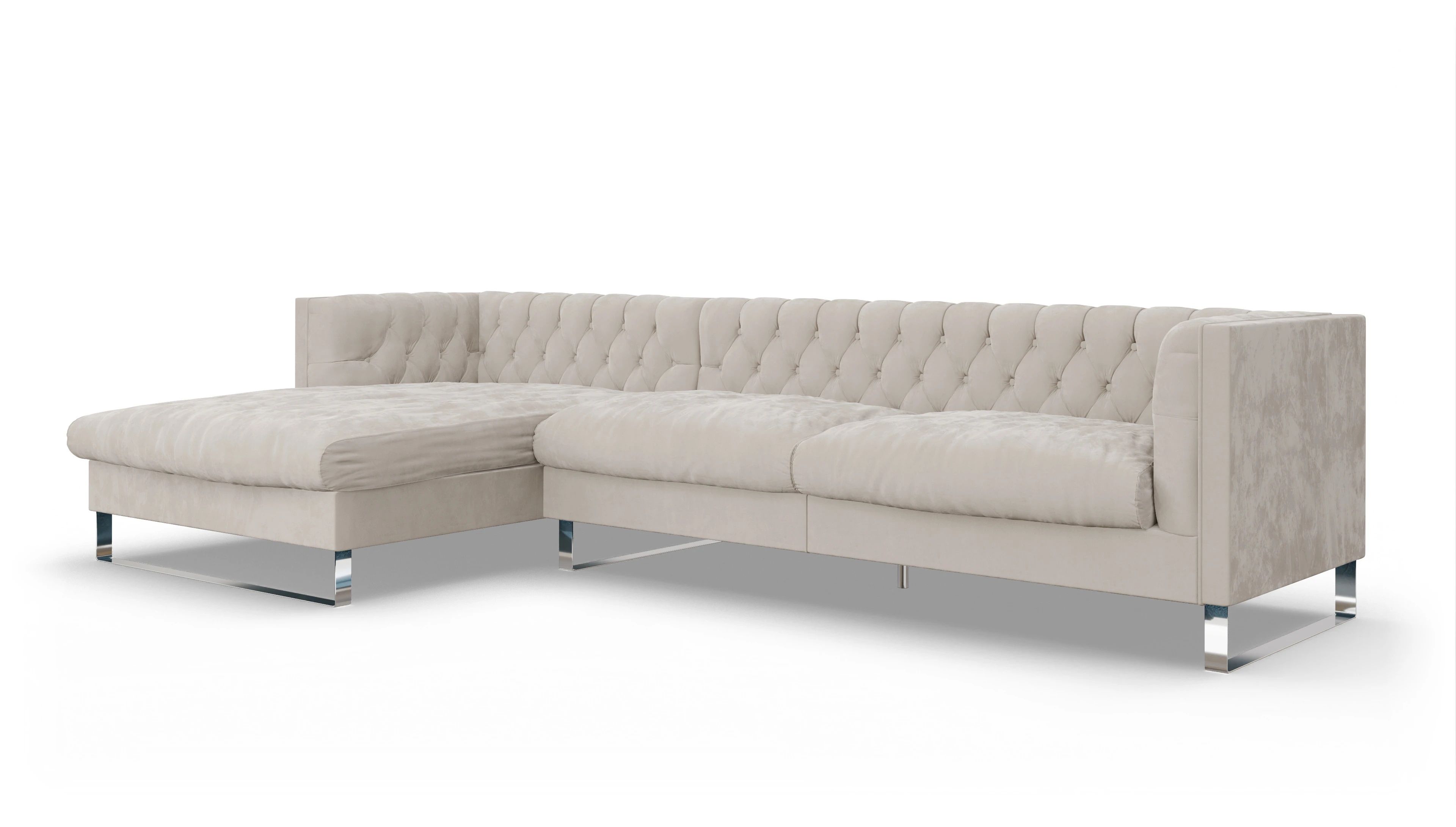 Ansicht des Produktes Nexus Sofa mit Rec links in Samt weiß