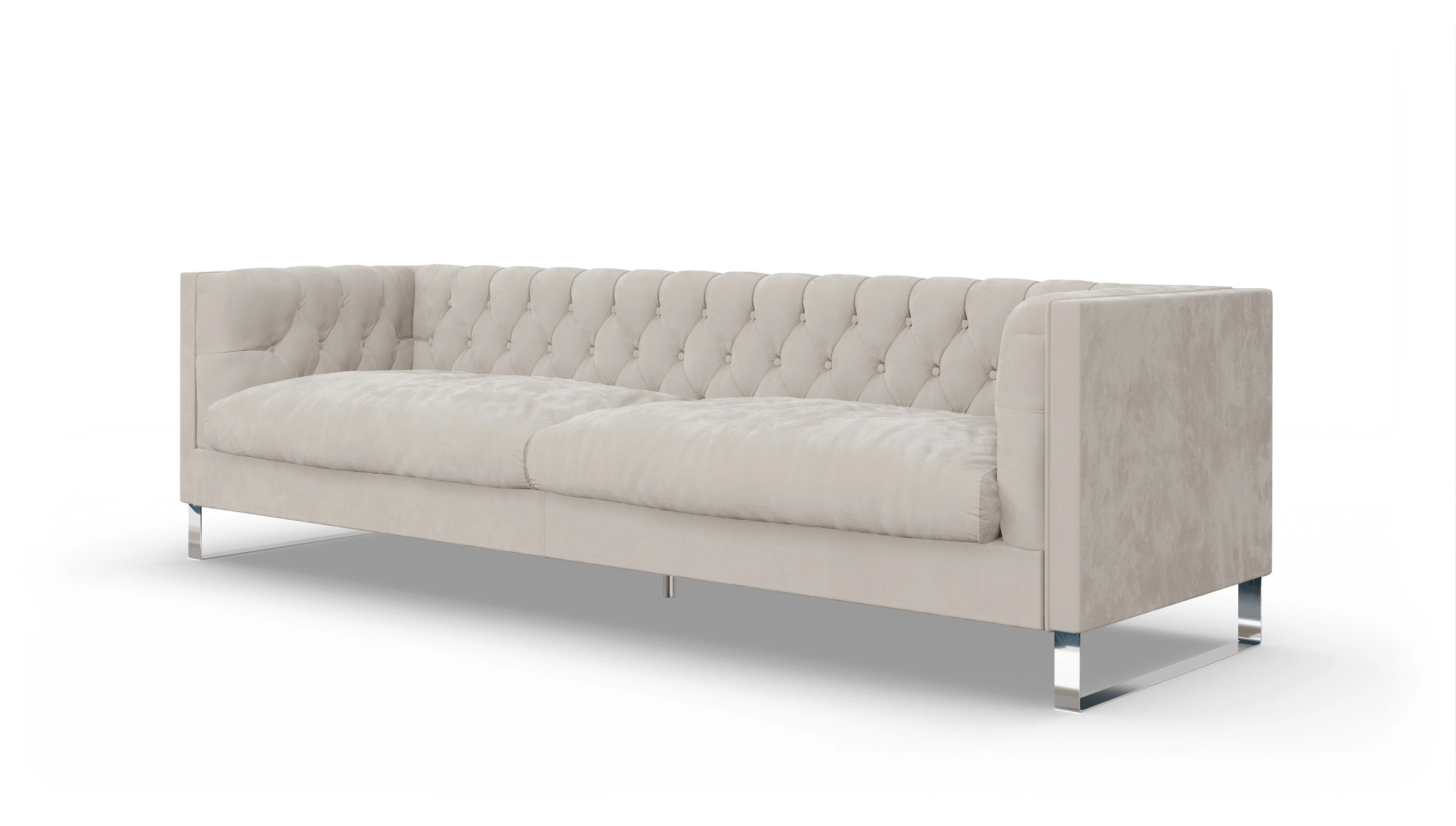 Designer-Sofa Nexus in Stoff Ansicht des Produktes Nexus 3,5-Sitzer in Samt weiß