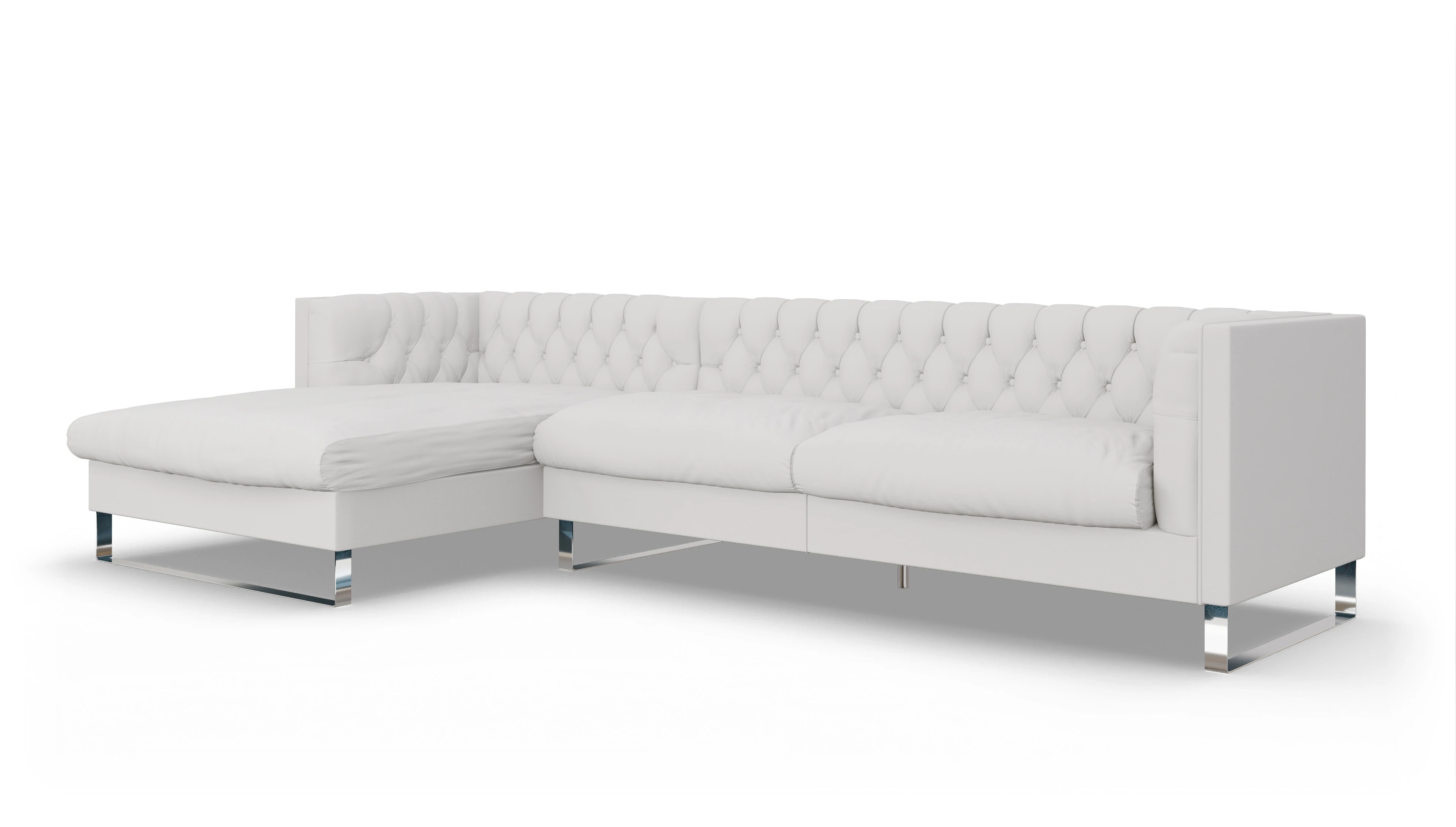 Ansicht des Produktes Nexus Sofa mit Rec links in Leder weiß