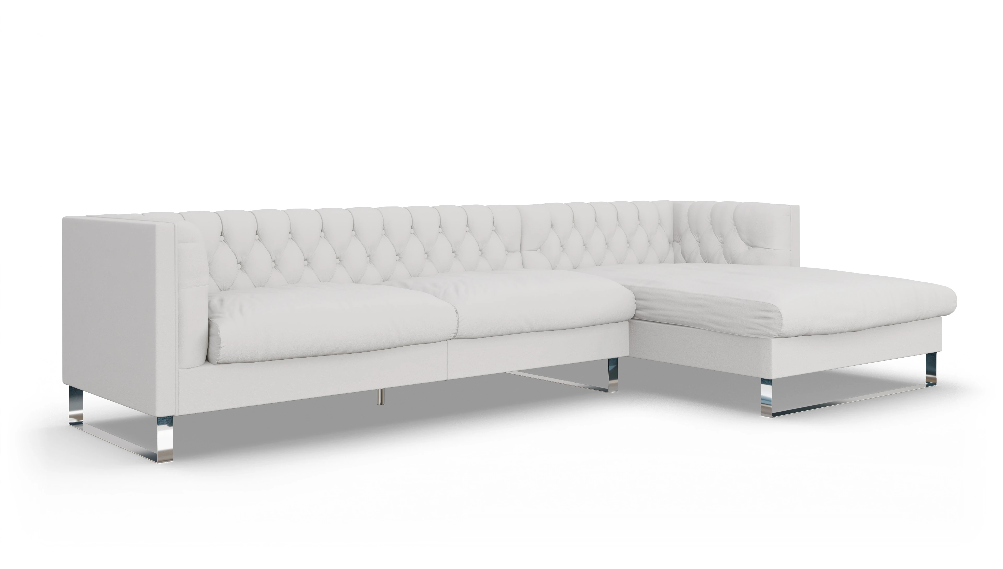 Ansicht des Produktes Nexus Sofa mit Rec rechts in Leder weiß