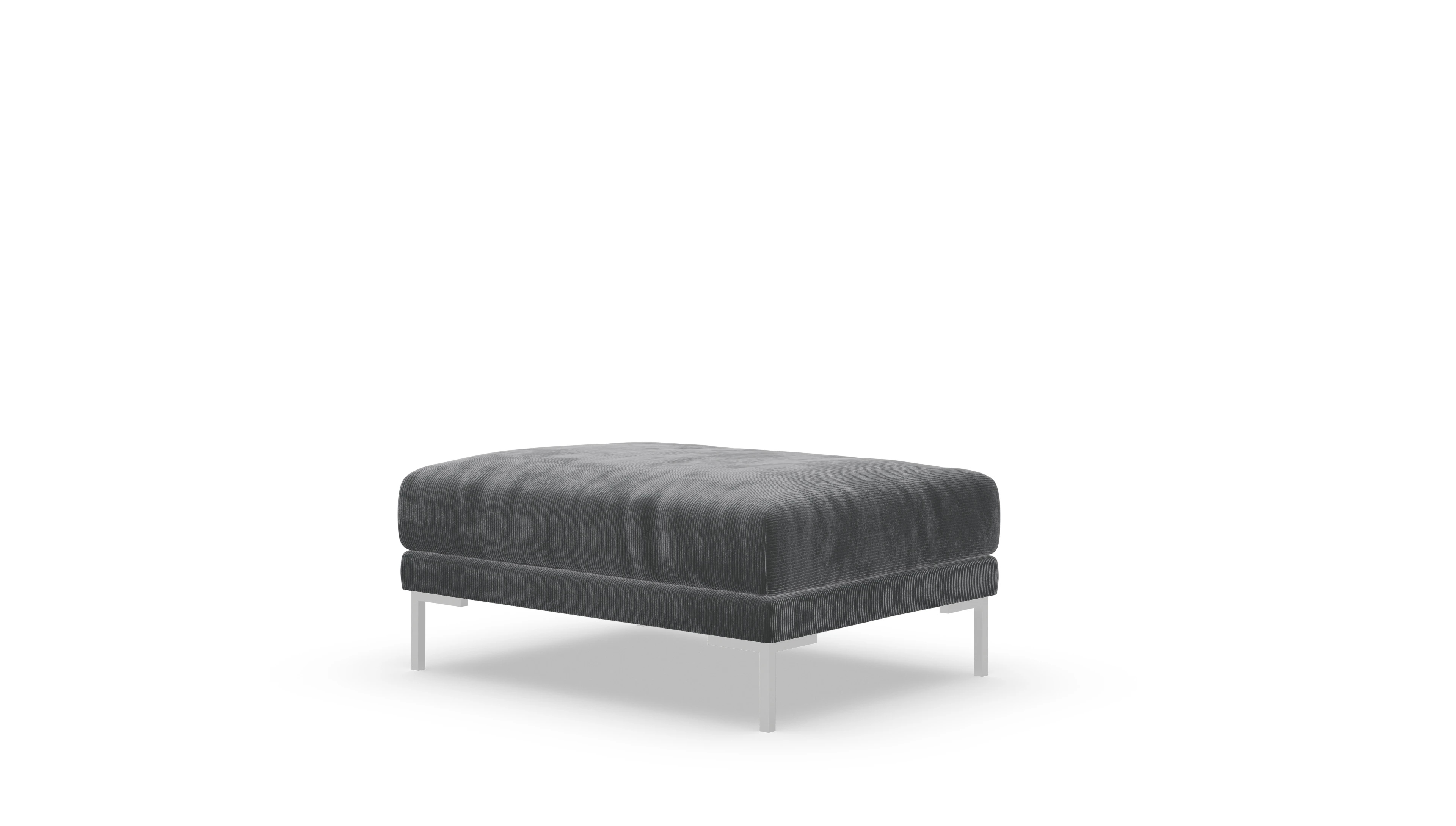 Fußhocker Caria in Stoff Ansicht des Produktes Caria Hocker in Cord
