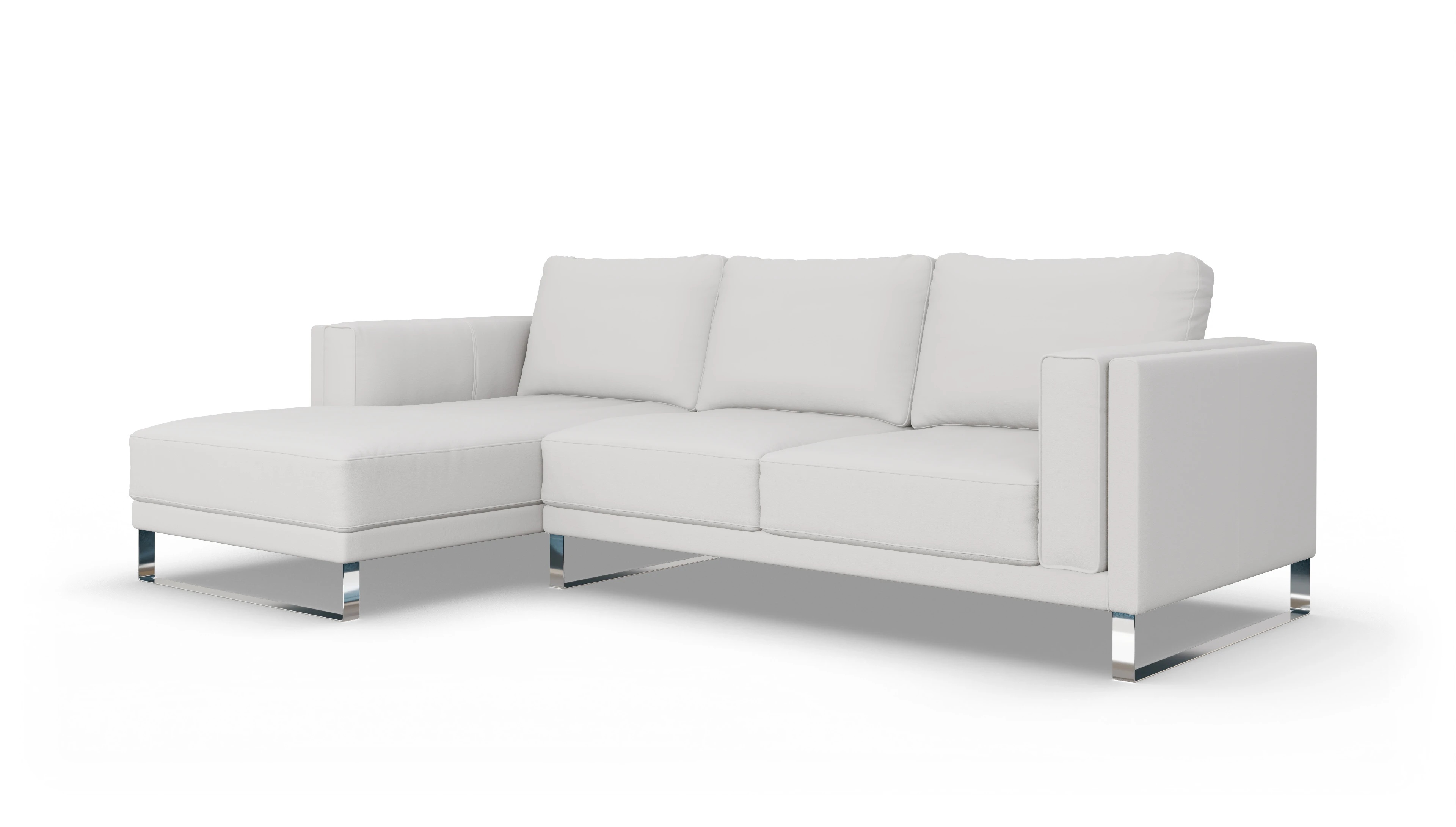 Ansicht des Produktes Cala Sofa mit Rec links in Leder weiß