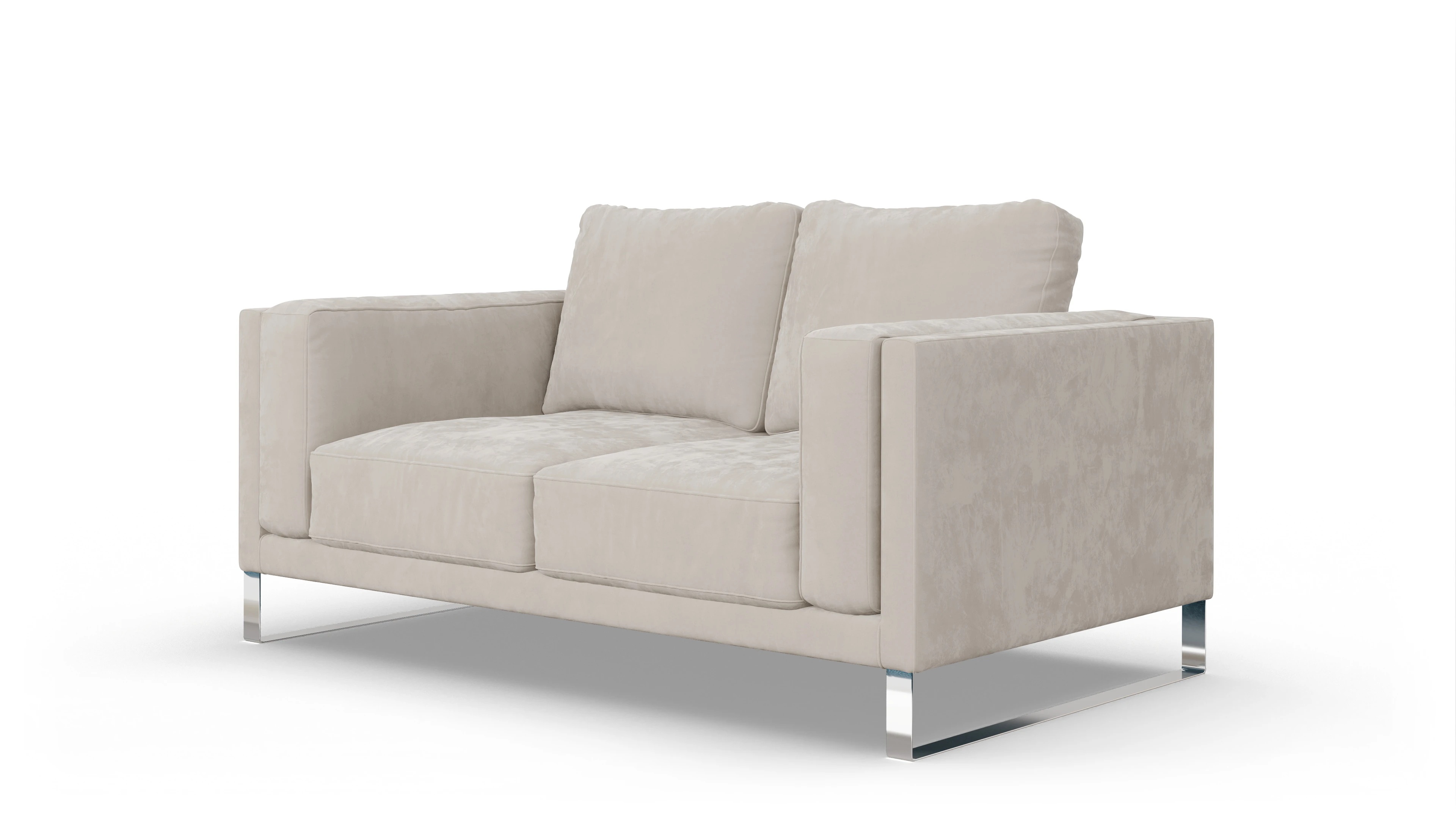 Designer-Sofa Cala in Stoff Ansicht des Produktes Cala 2-Sitzer in Samt weiß