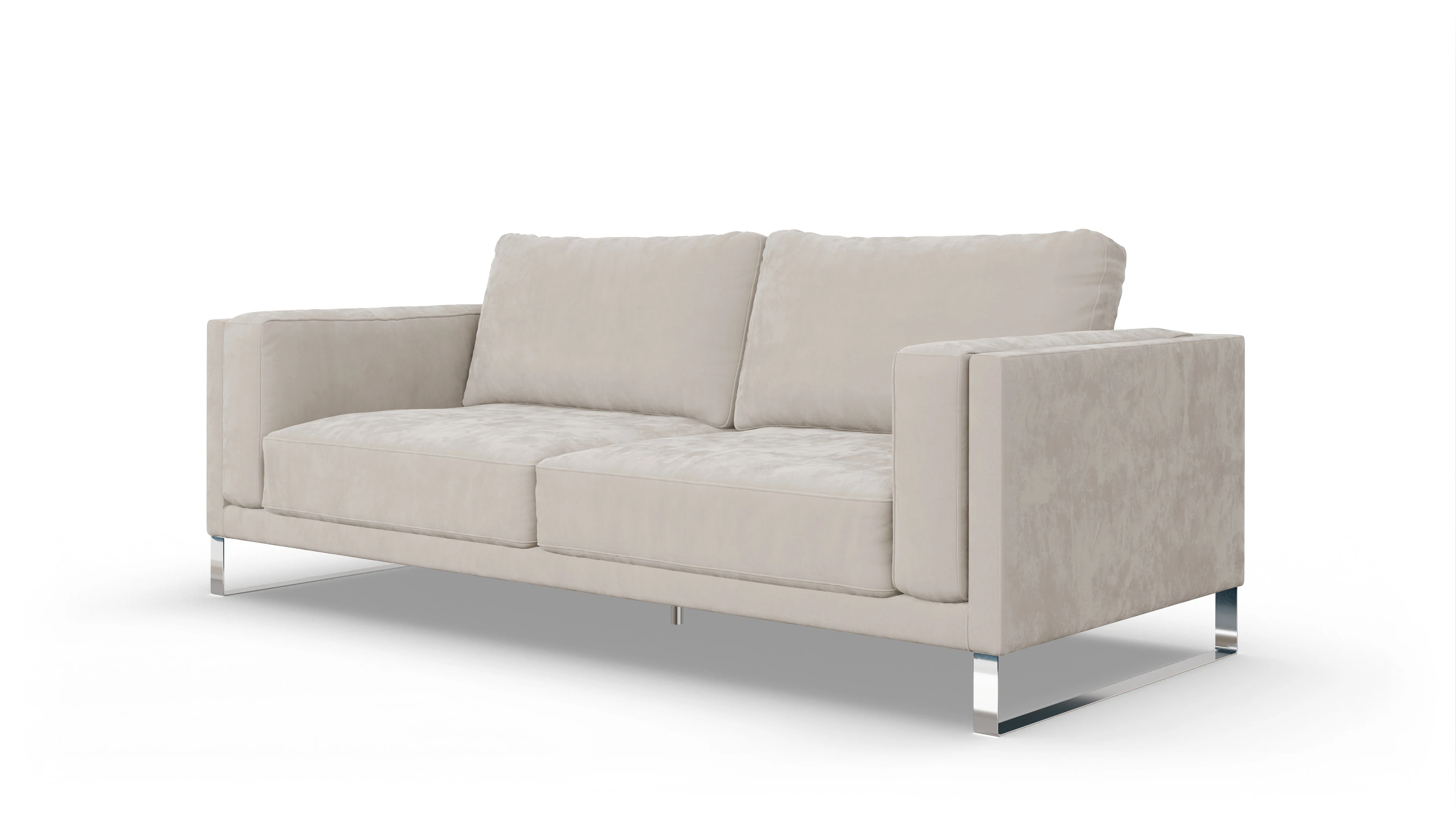 Designer-Sofa Cala in Stoff Ansicht des Produktes Cala 3,5-Sitzer in Samt weiß