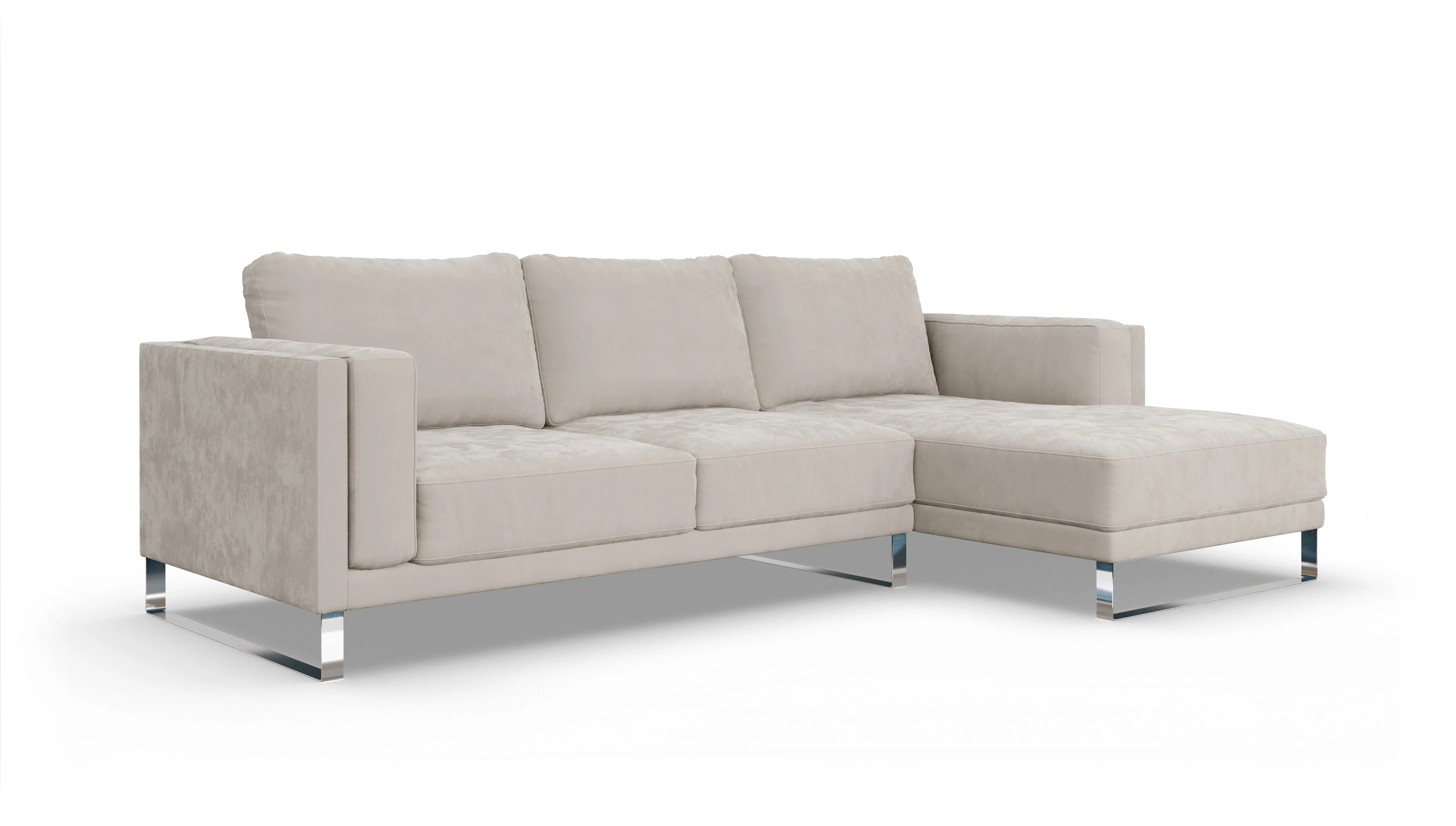Ansicht des Produktes Cala Sofa mit Rec rechts in Samt weiß