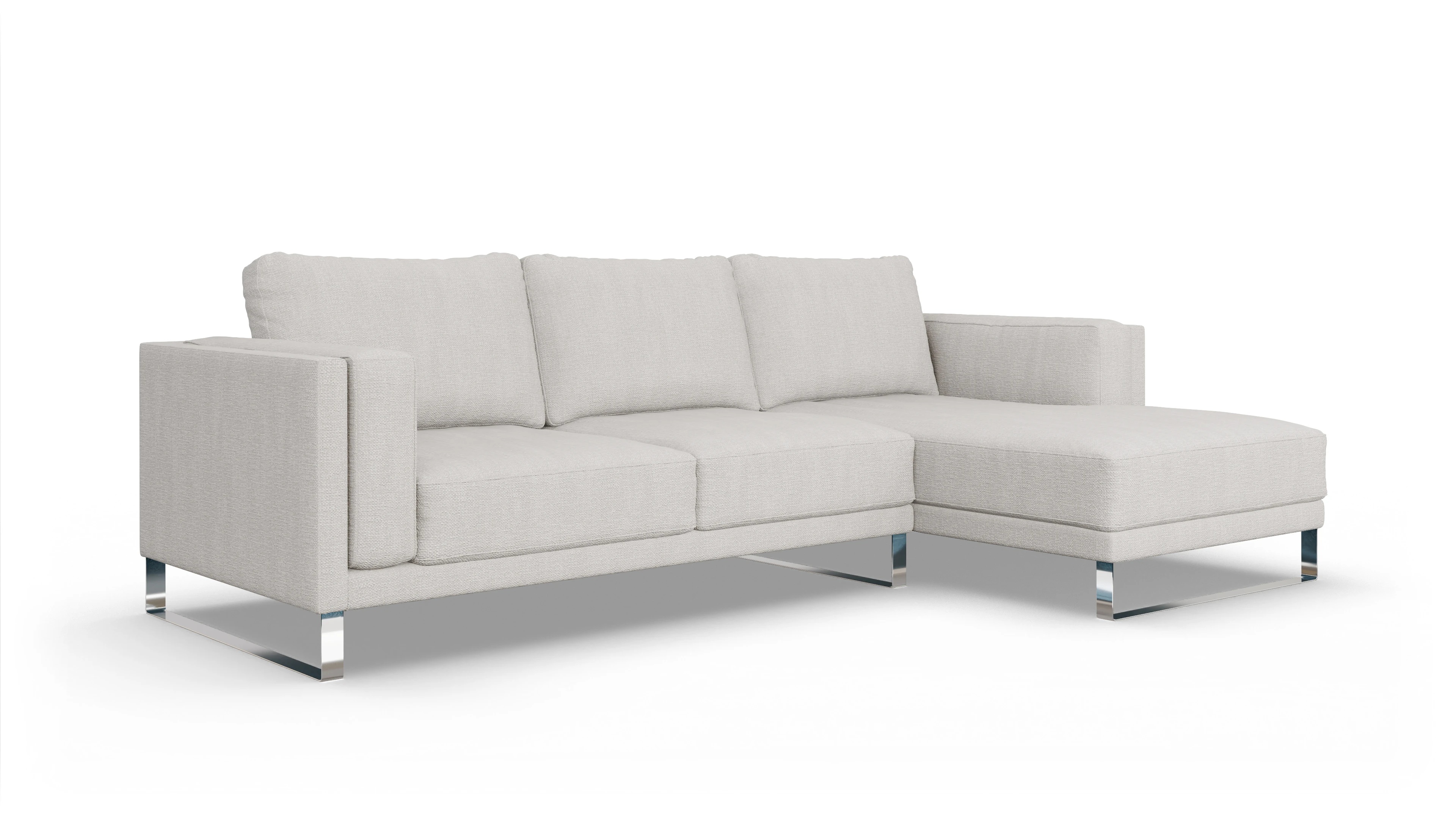 Ansicht des Produktes Cala Sofa mit Rec rechts in Stoff weiß