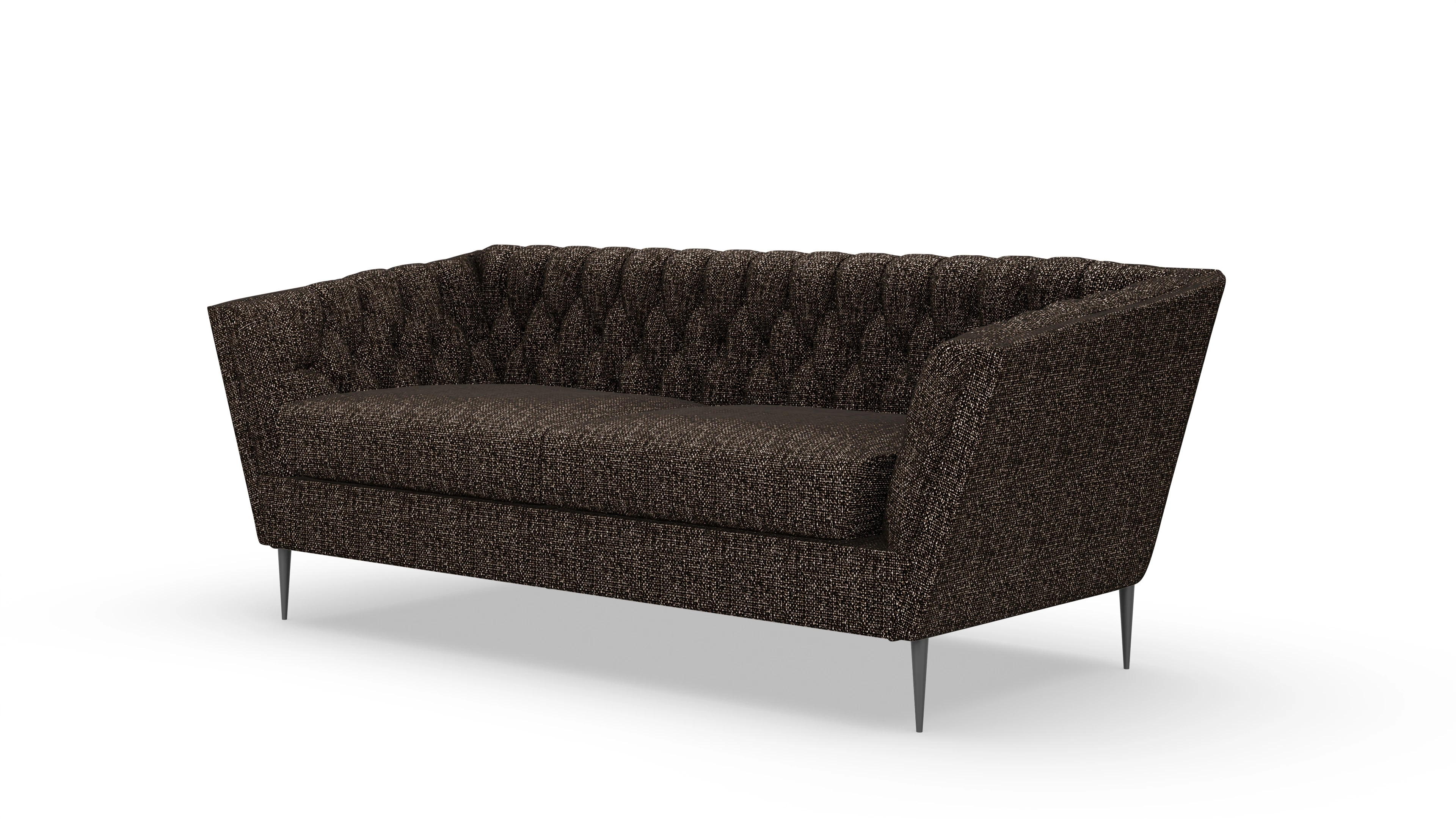 Chesterfield Sofa Neo in Stoff Ansicht des Produktes Neo 2-Sitzer in Stoff braun
