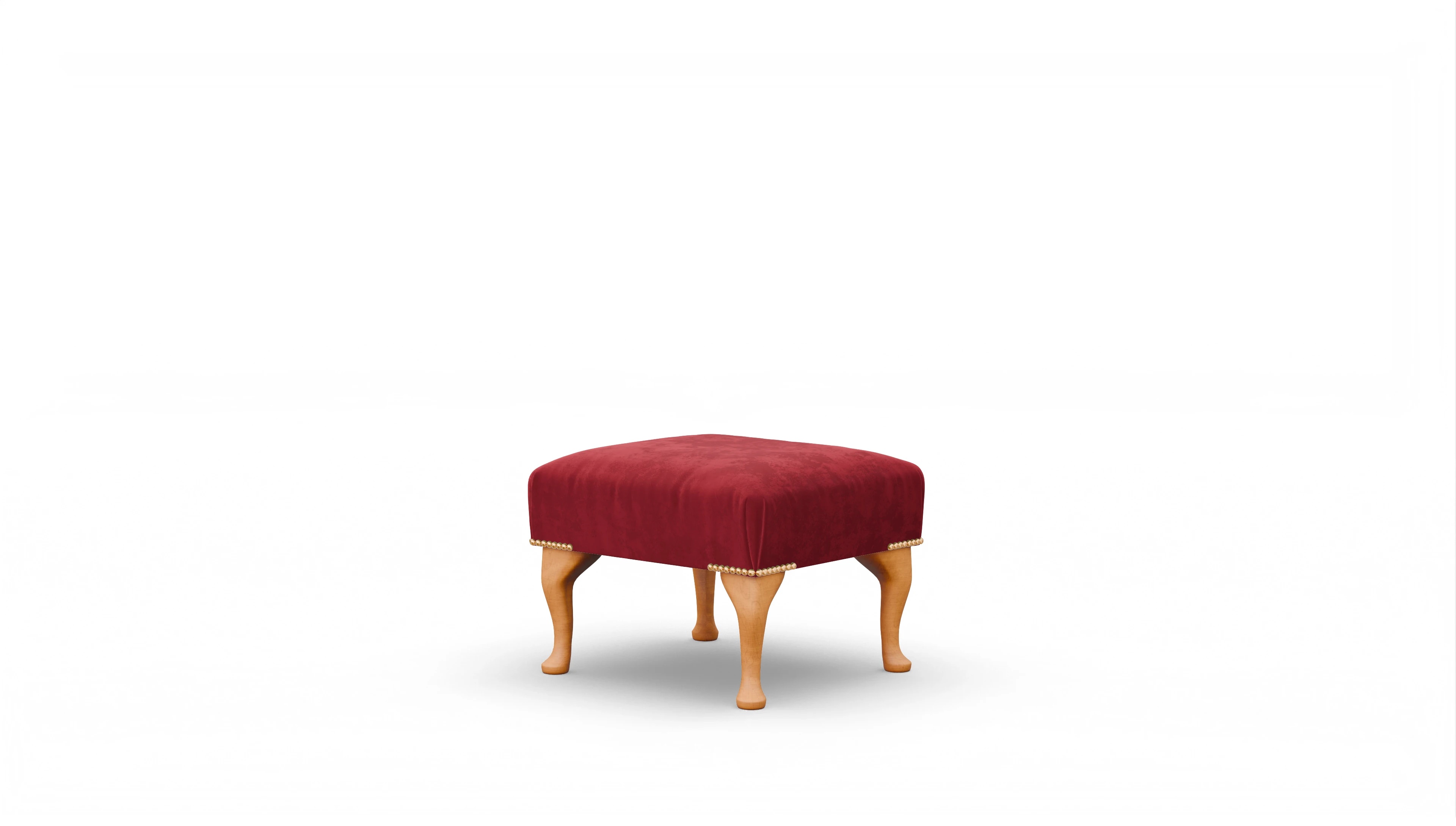 Ansicht des Produktes Webster Hocker in Samt rot