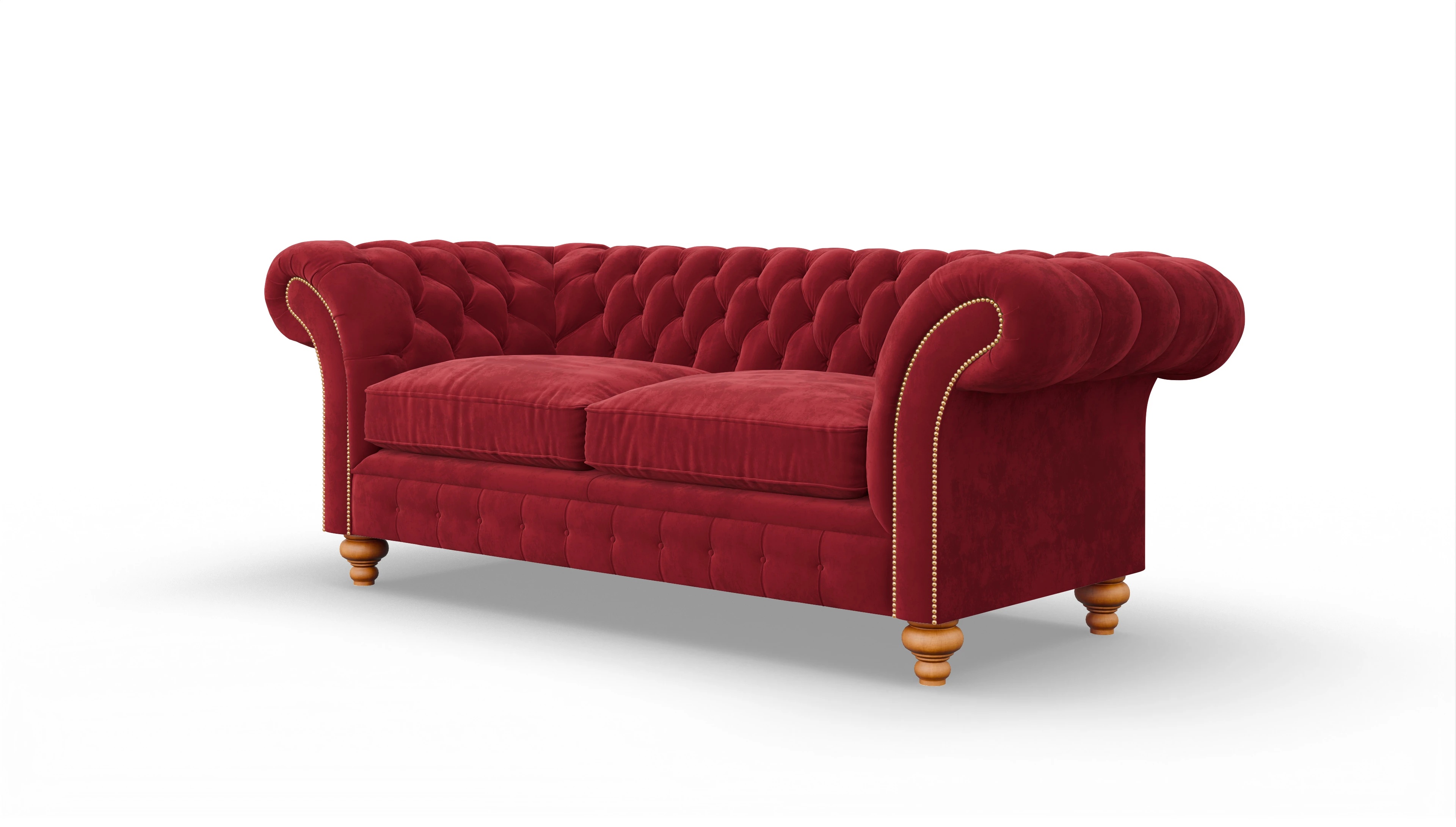Ansicht des Produktes Knightsbridge 3-Sitzer in Samt rot
