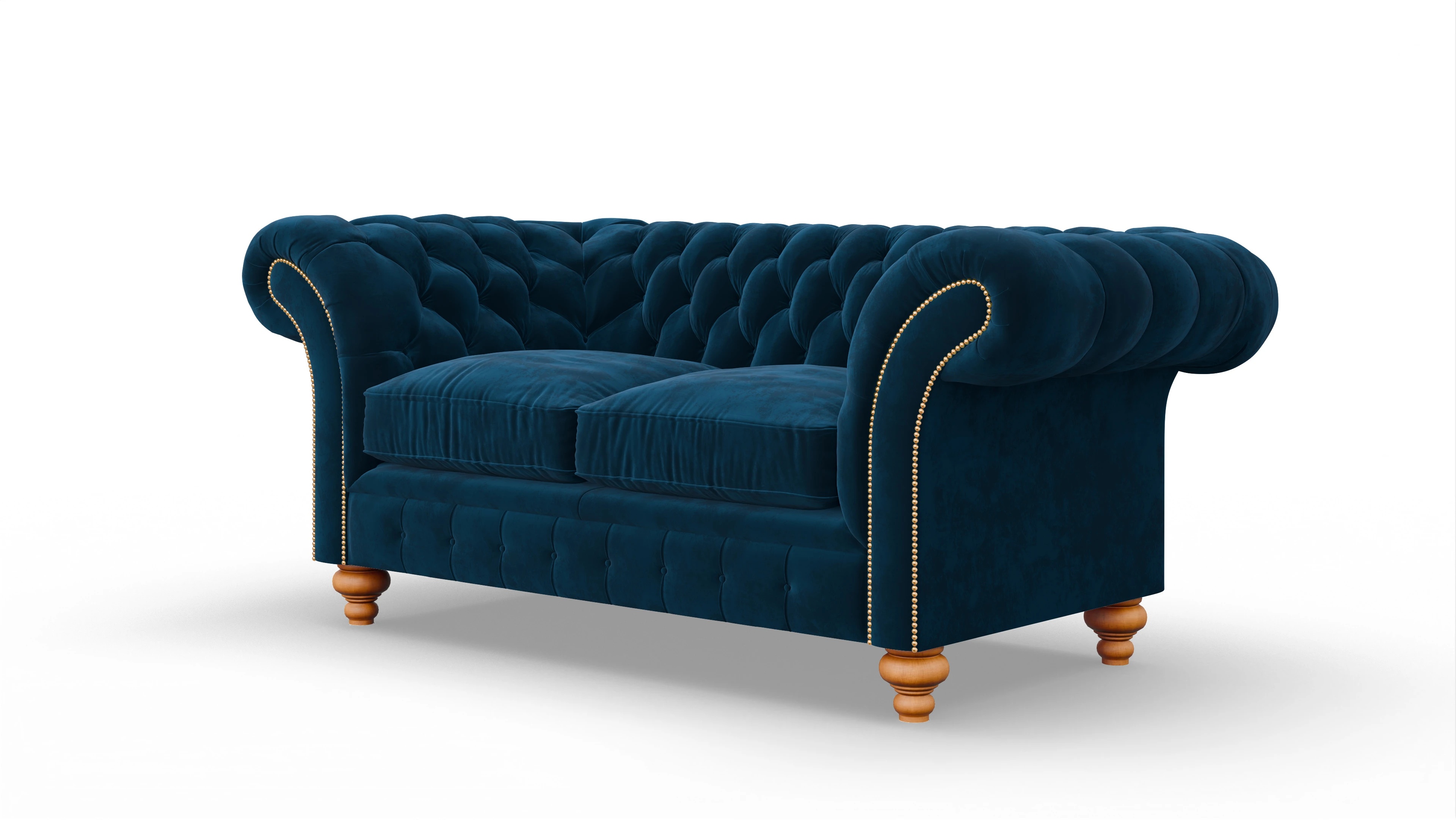 Ansicht des Produktes Knightsbridge 2-Sitzer in Samt blau