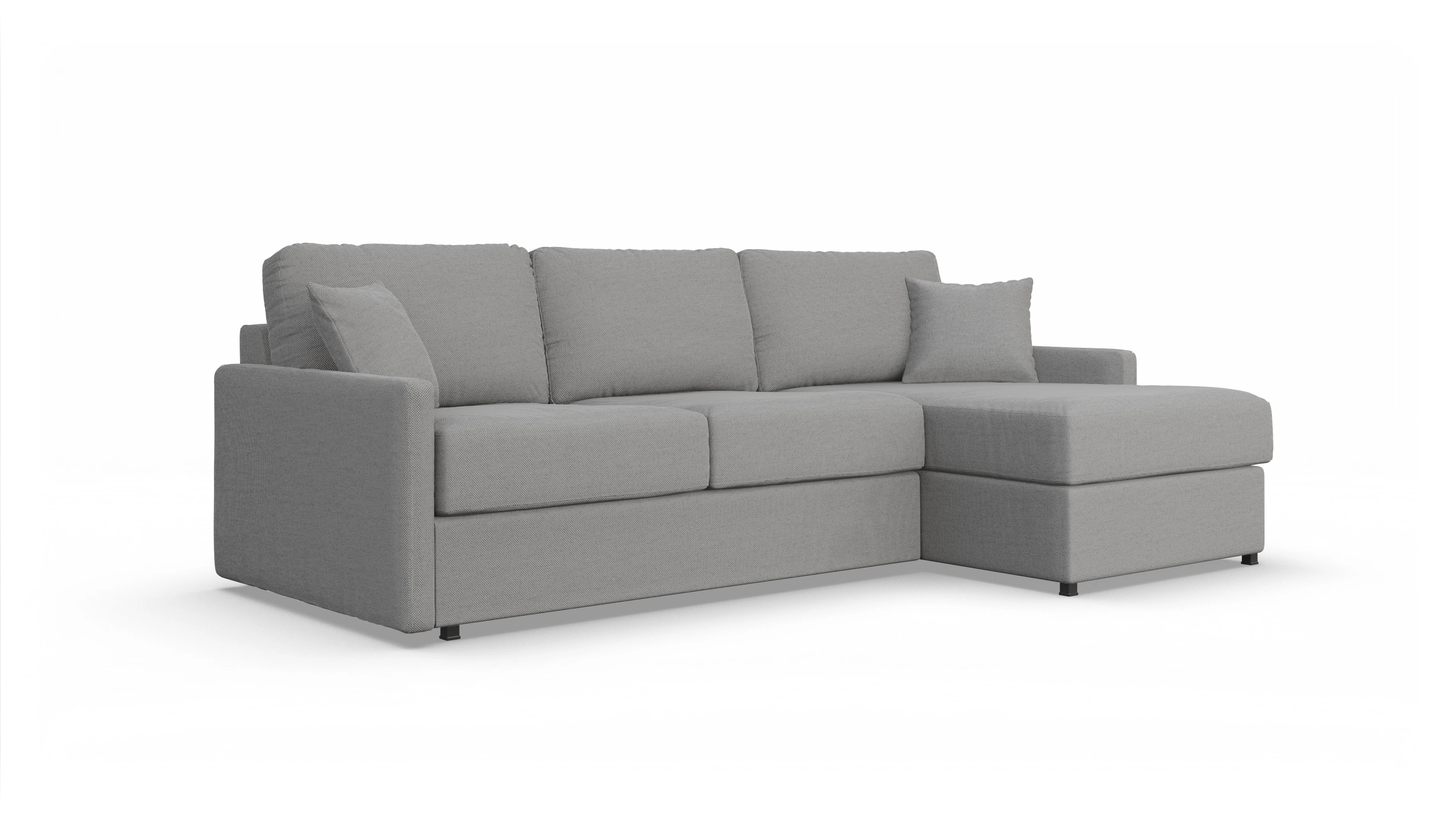 Ansicht des Produktes Karlstad Sofa mit Rec rechts in Stoff grau