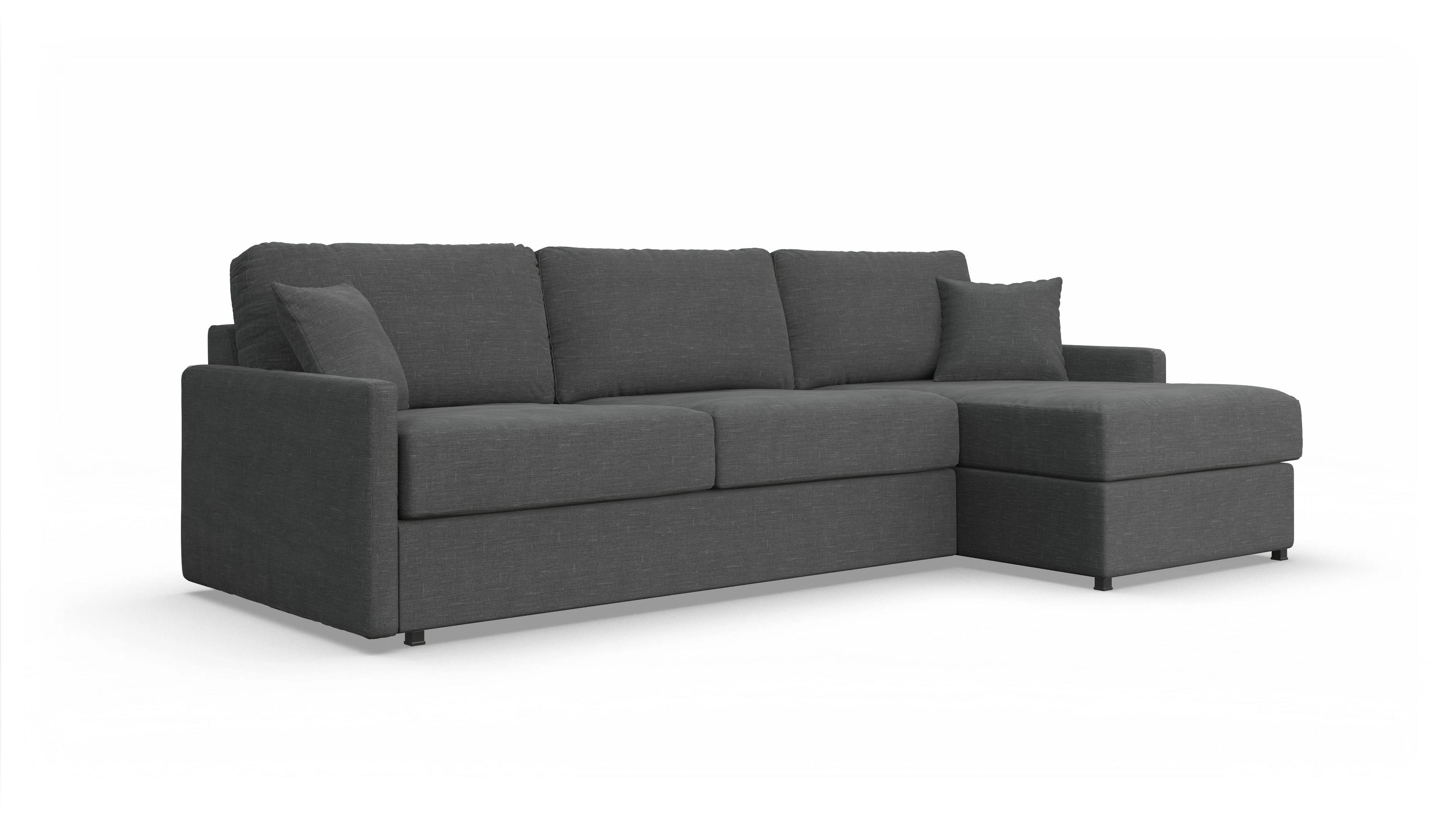 Ansicht des Produktes Karlstad Sofa mit Rec rechts in Stoff grau