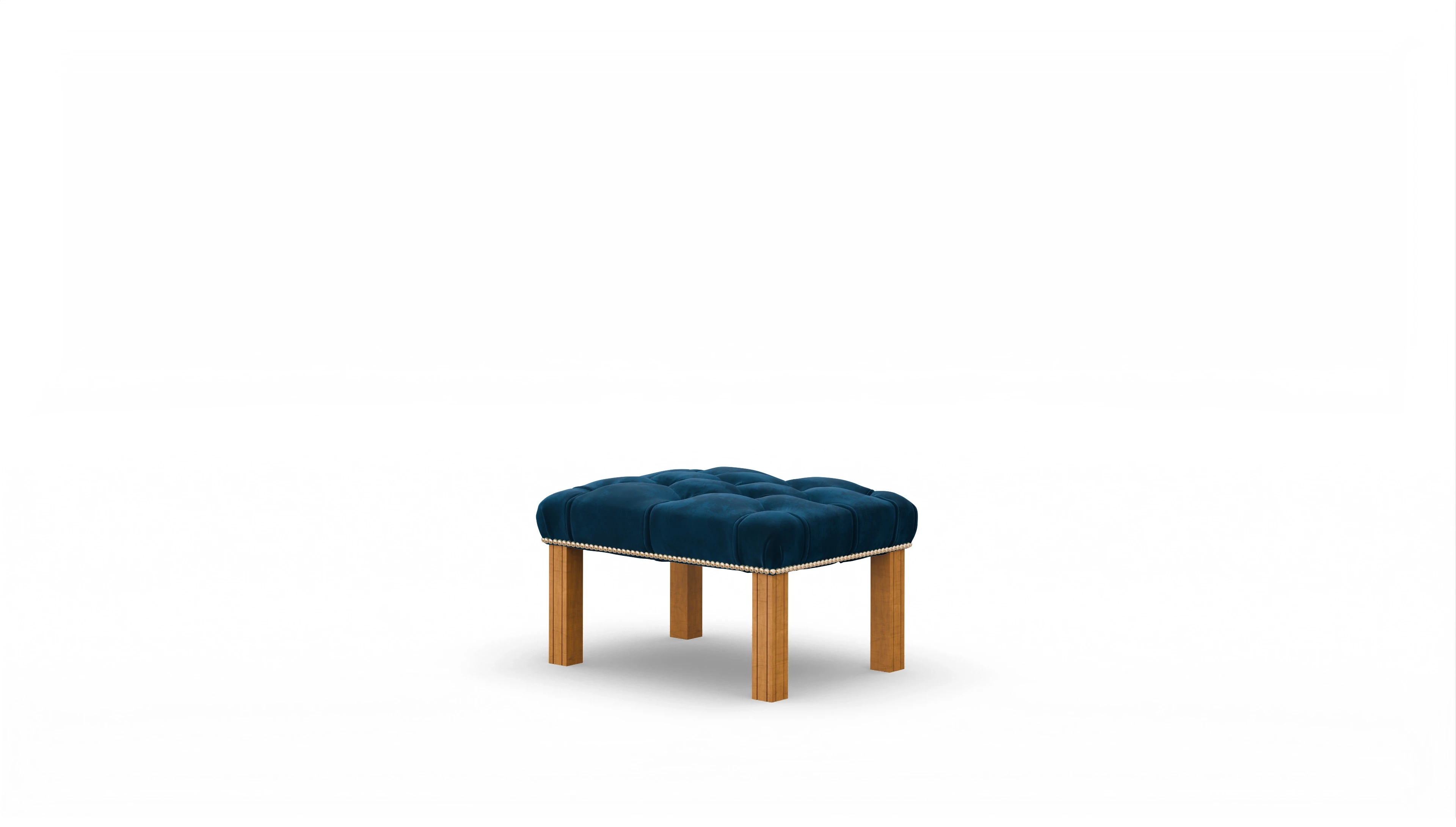 Samthocker Dorian Ansicht des Produktes Dorian Hocker in Samt blau