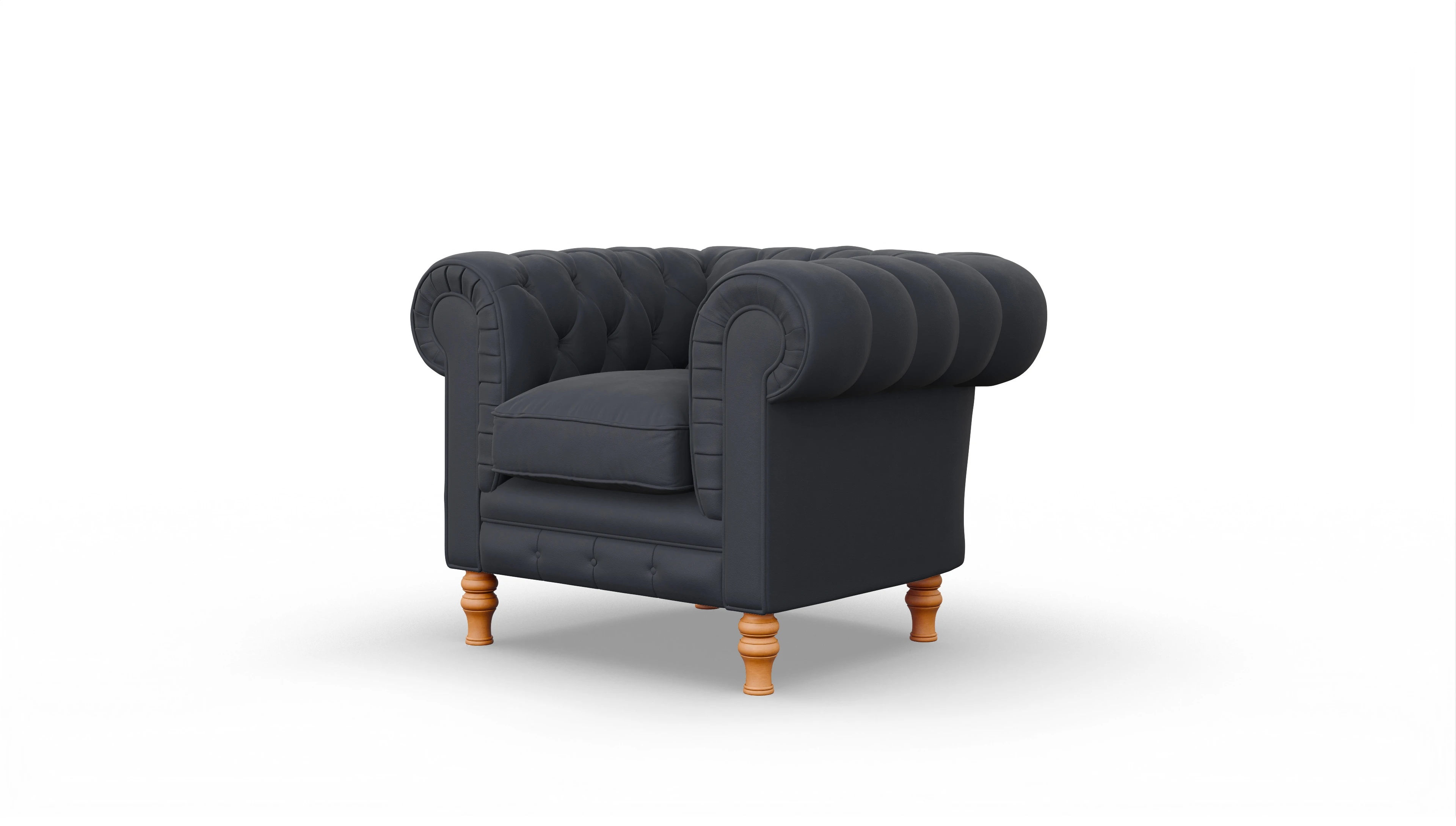 Chesterfield Sessel Countess Ansicht des Produktes Countess Sessel in Leder blau
