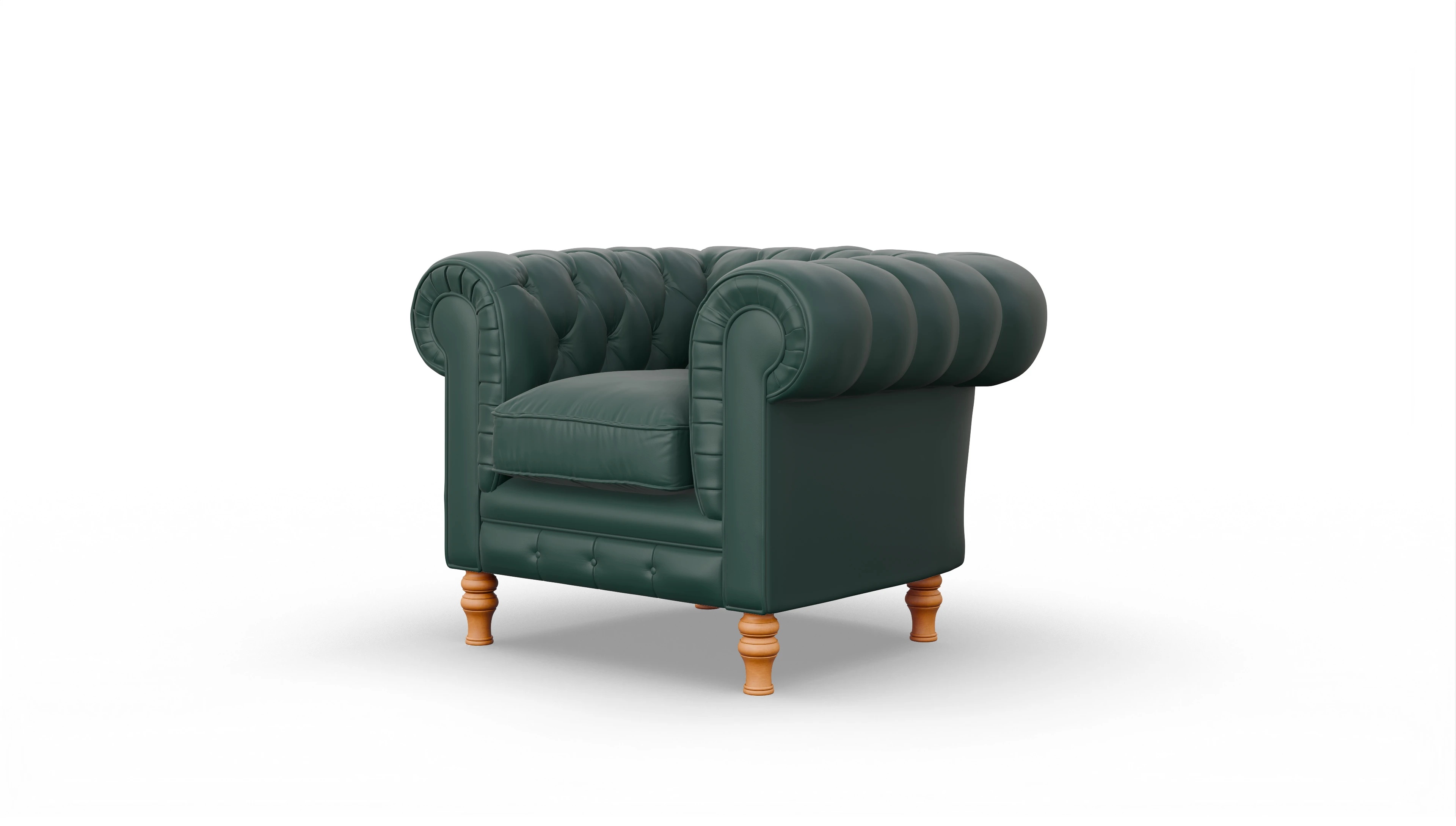 Chesterfield Sessel Countess Ansicht des Produktes Countess Sessel in Leder grün