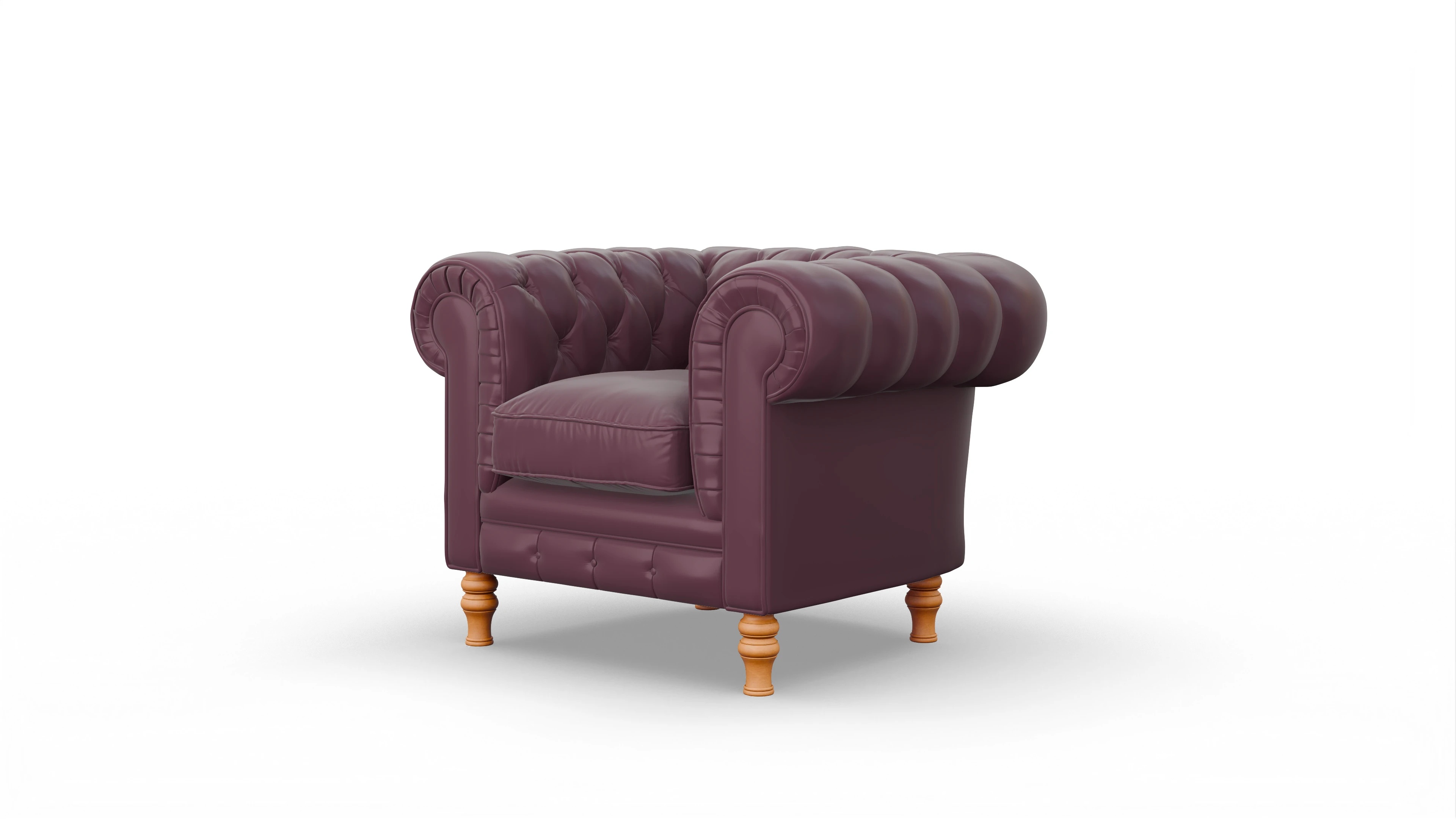 Chesterfield Sessel Countess Ansicht des Produktes Countess Sessel in Leder rot