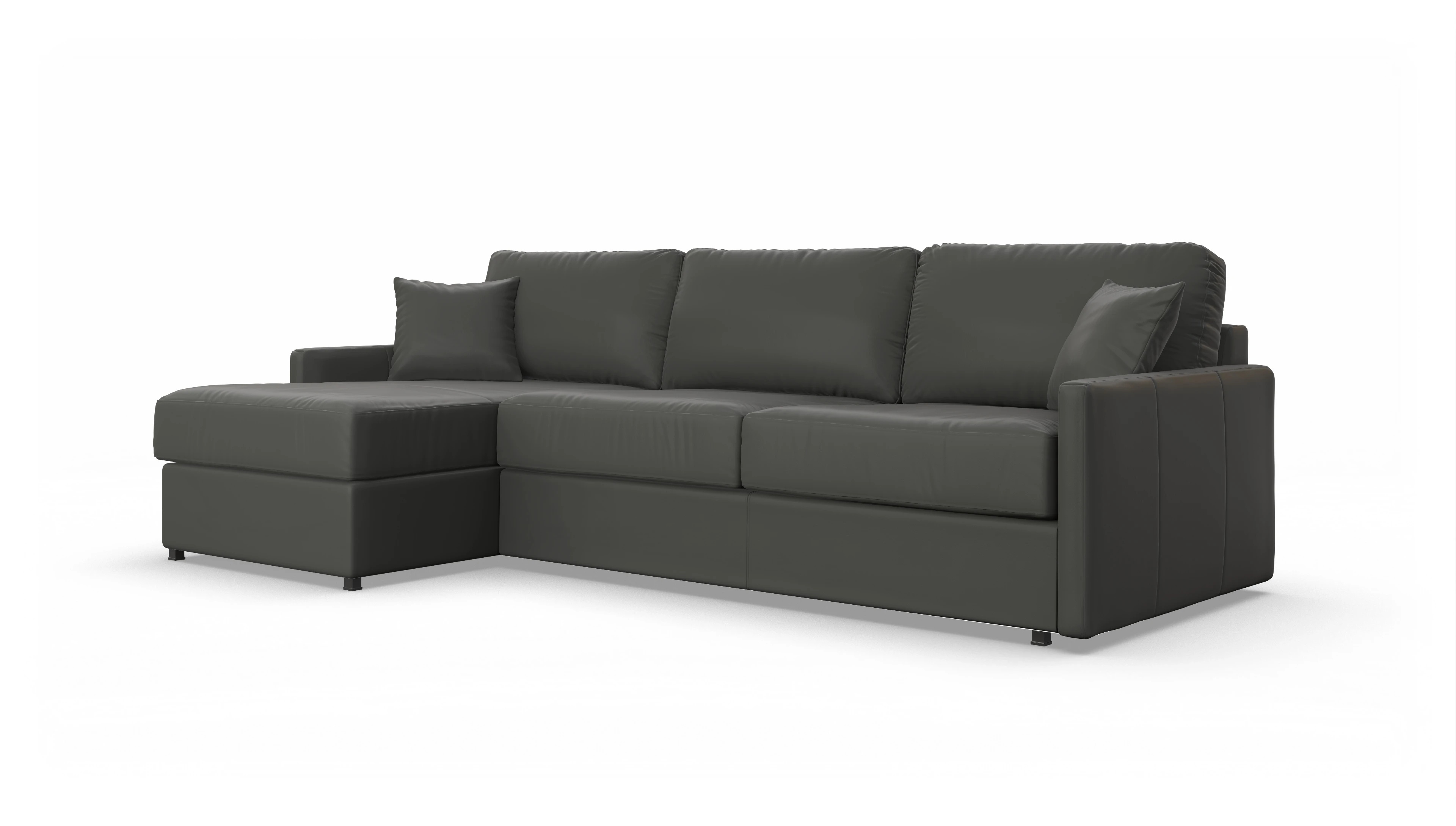 Ansicht des Produktes Karlstad Sofa mit Rec links in Leder grau