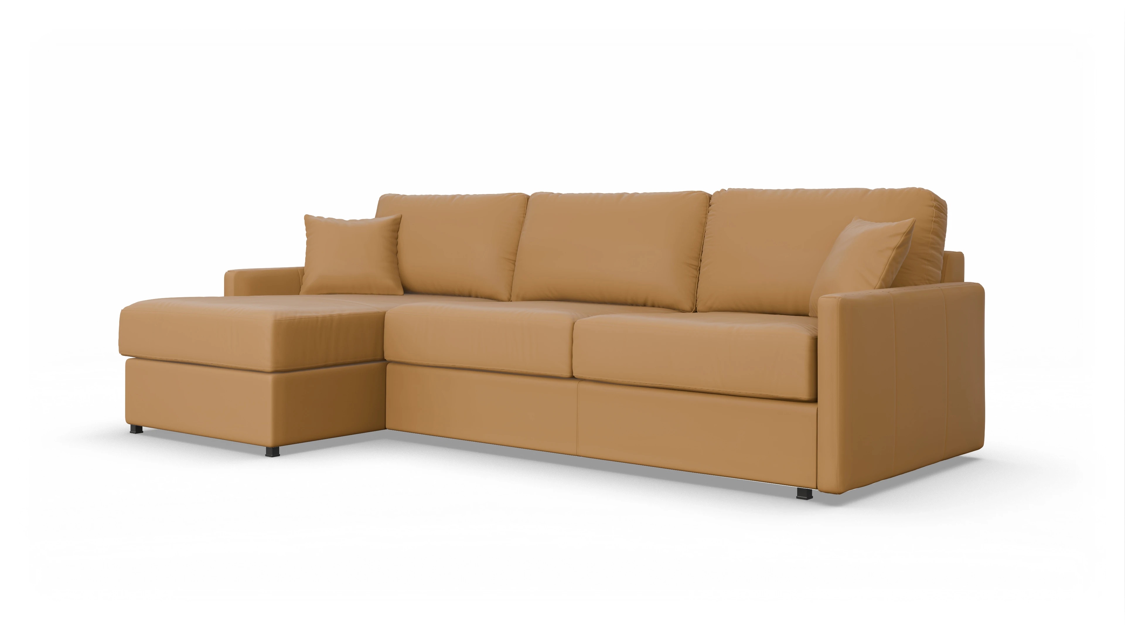 Ansicht des Produktes Karlstad Sofa mit Rec links in Leder braun