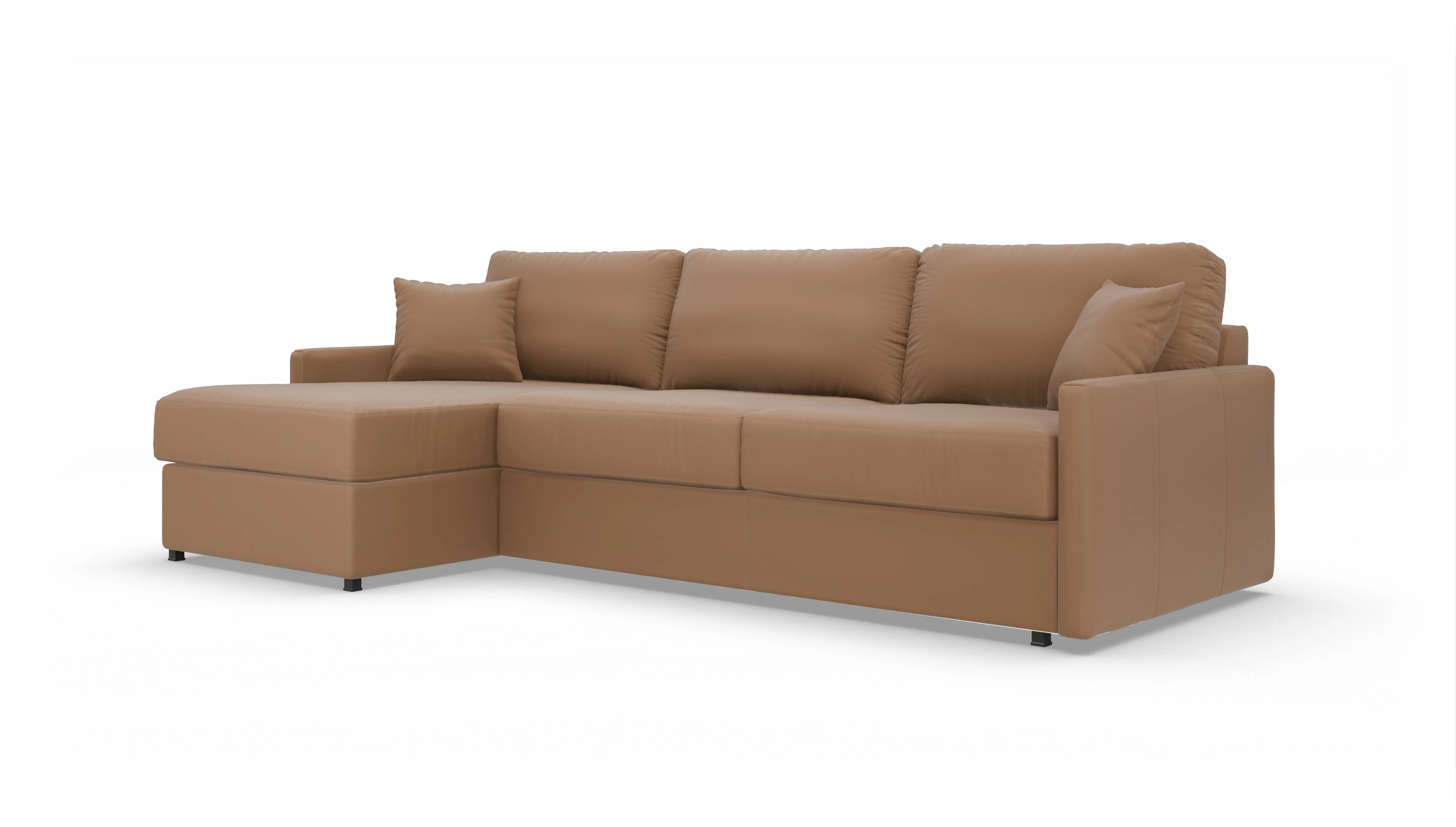 Ansicht des Produktes Karlstad Sofa mit Rec links in Leder braun