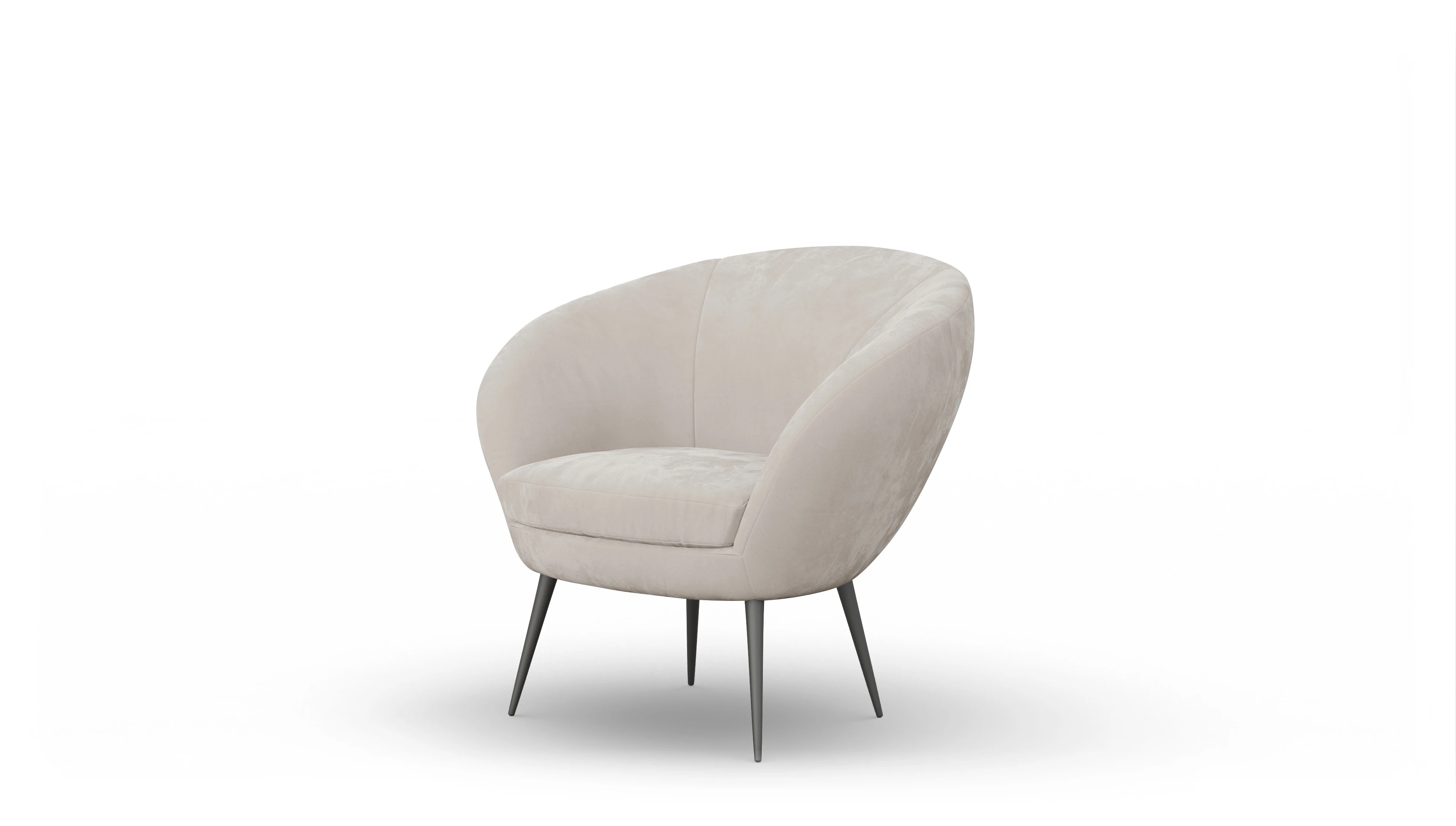 Ansicht des Produktes Noale Sessel in Samt weiß