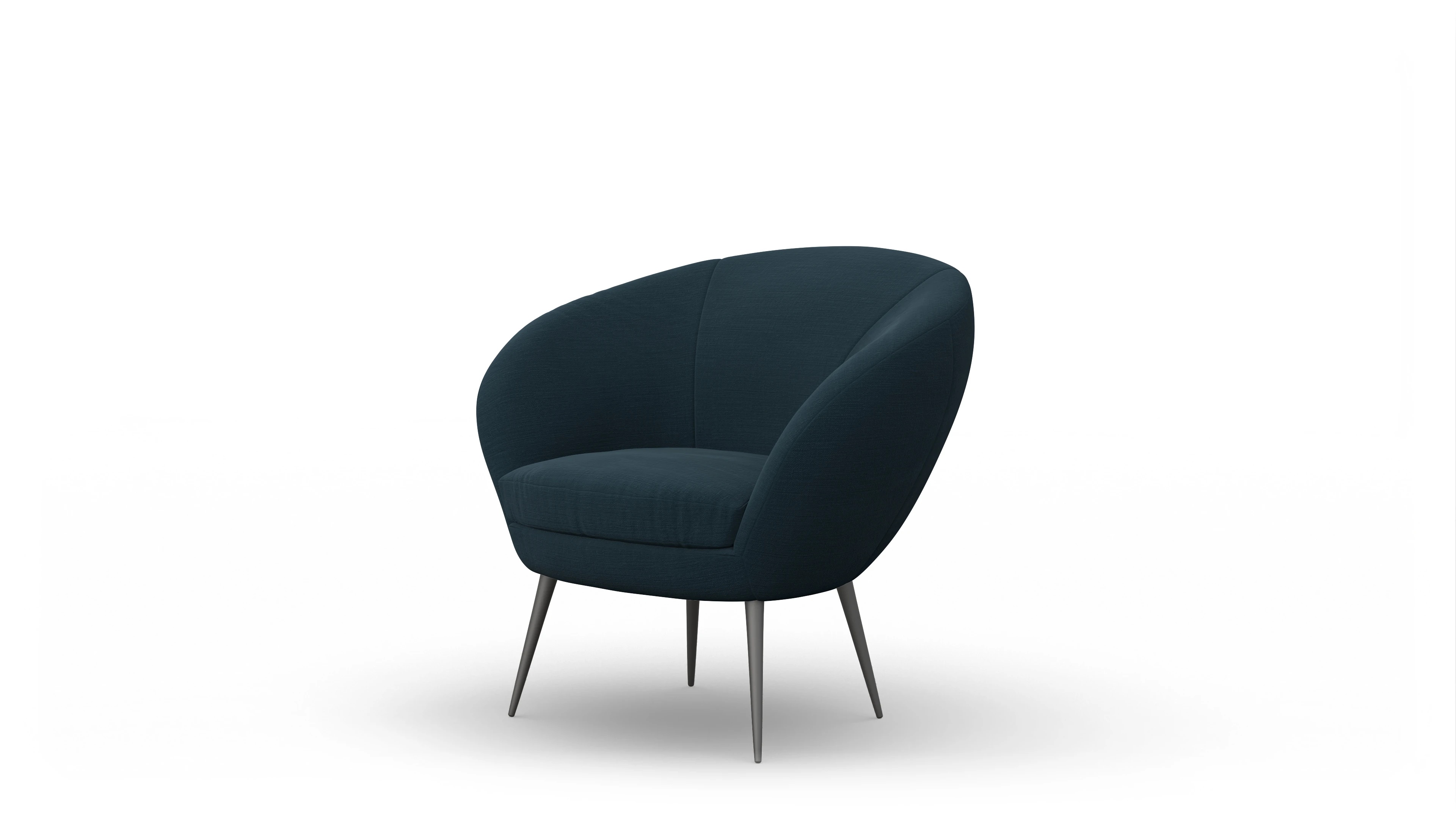 Moderner Sessel Noale in Stoff Ansicht des Produktes Noale Sessel in Stoff blau
