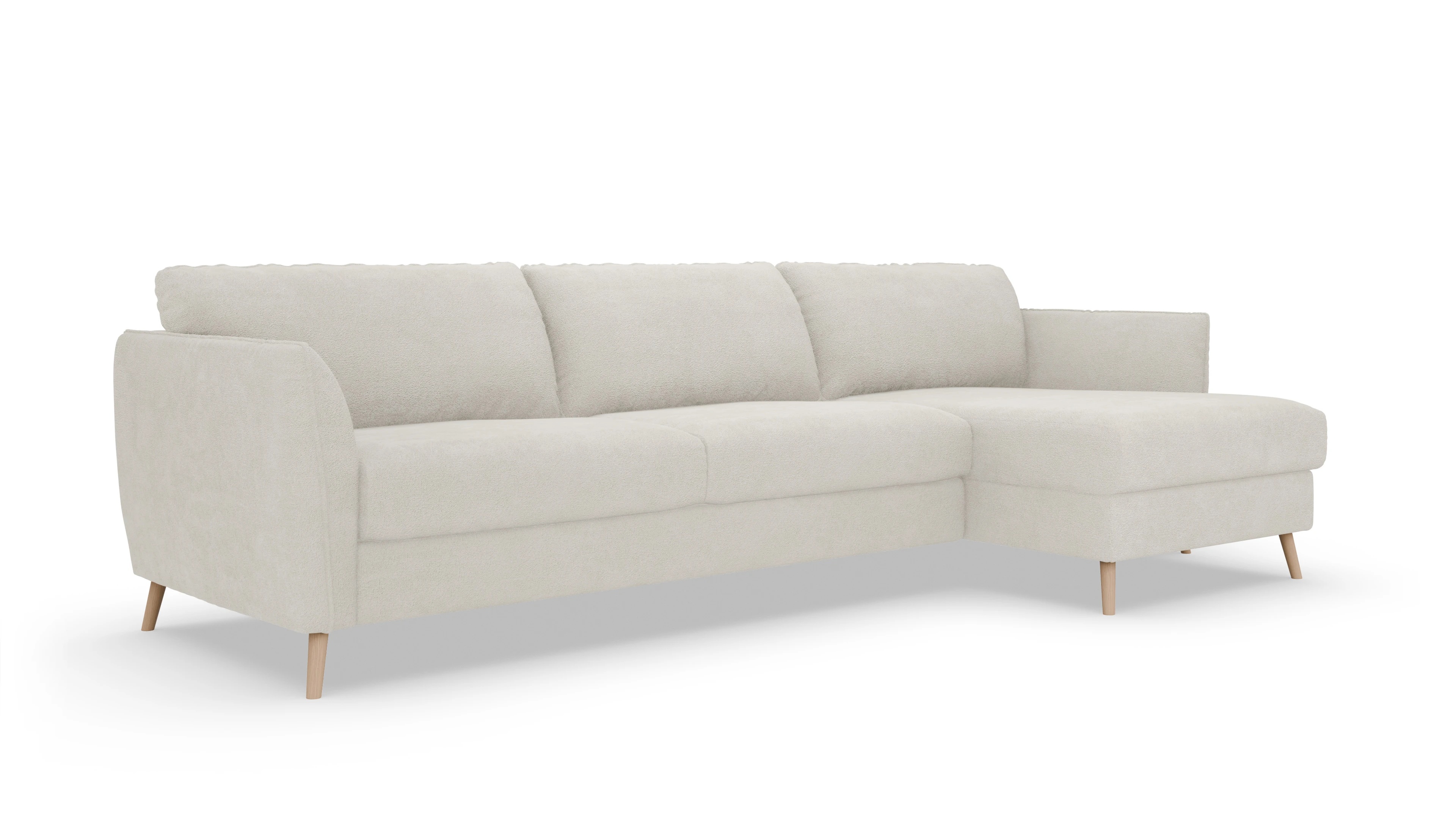 Schlafsofa Eriksen Ansicht des Produktes Eriksen Sofa mit Rec rechts in Stoff weiß