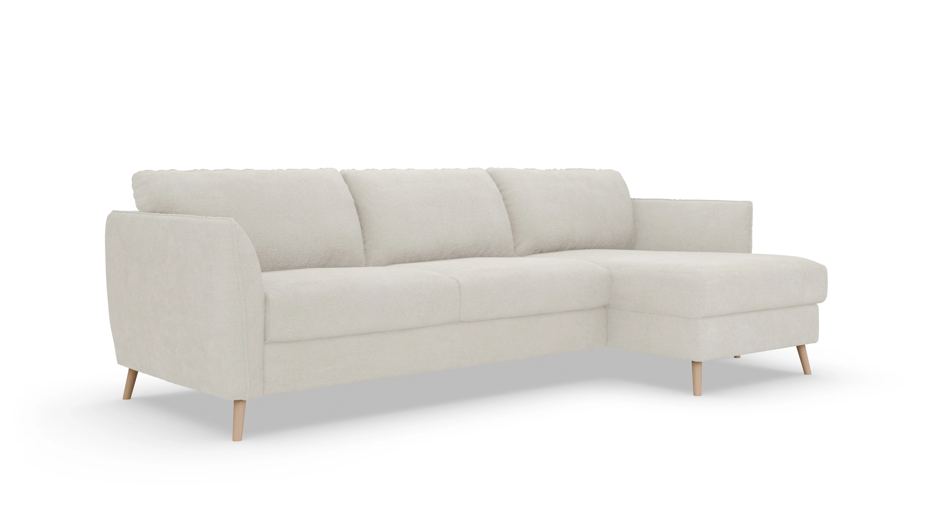 Ansicht des Produktes Eriksen Sofa mit Rec rechts in Stoff weiß
