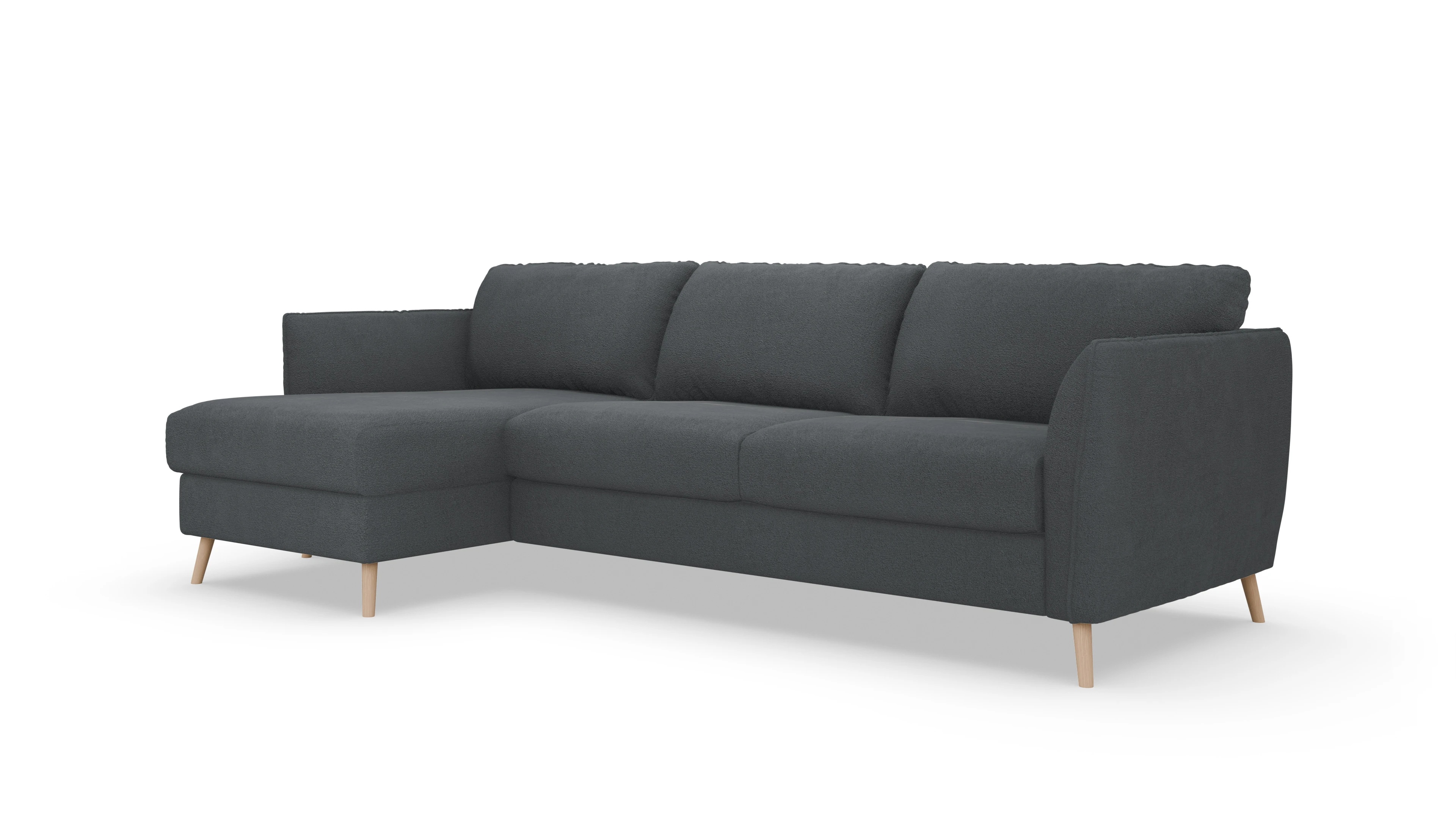 Ansicht des Produktes Eriksen Sofa mit Rec links in Stoff grau