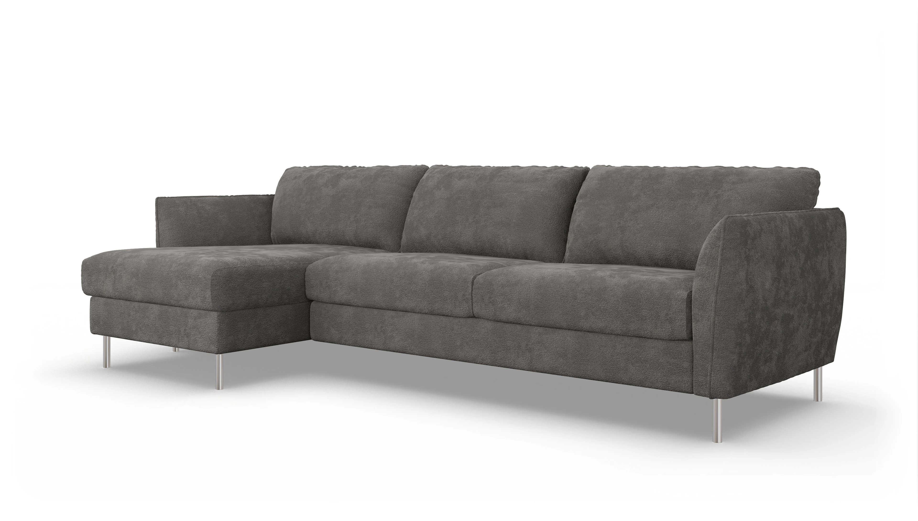 Ansicht des Produktes Eriksen Sofa mit Rec links in Stoff grau