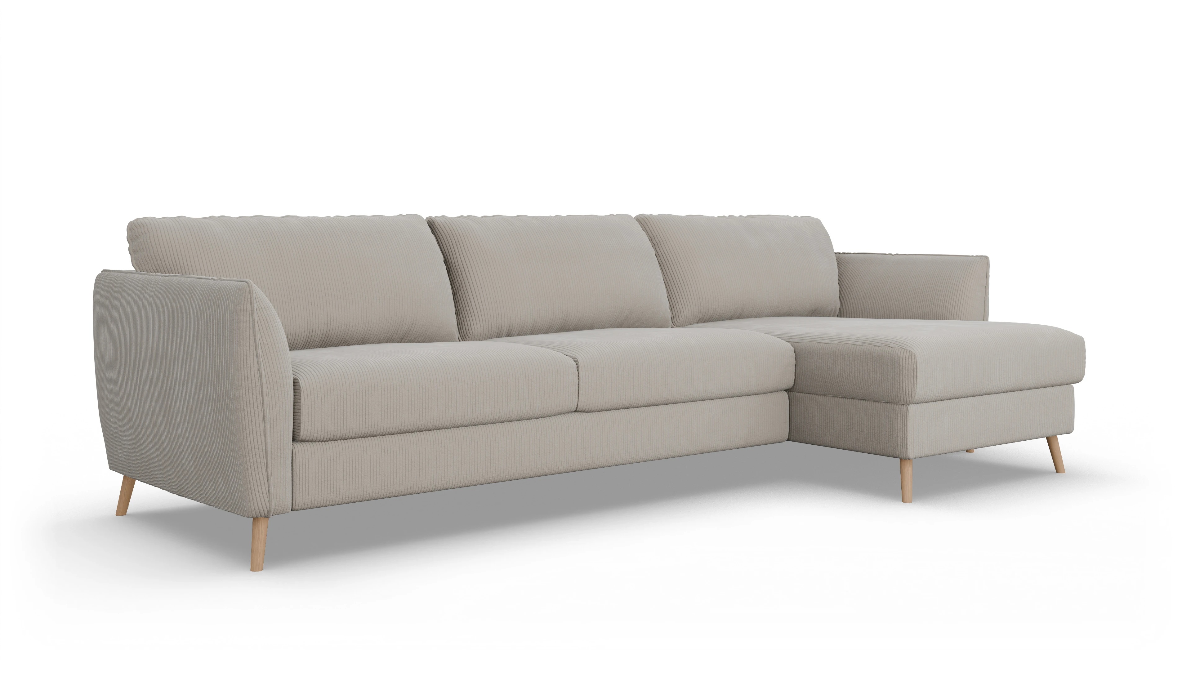 Ansicht des Produktes Eriksen Sofa mit Rec rechts in Cord grau