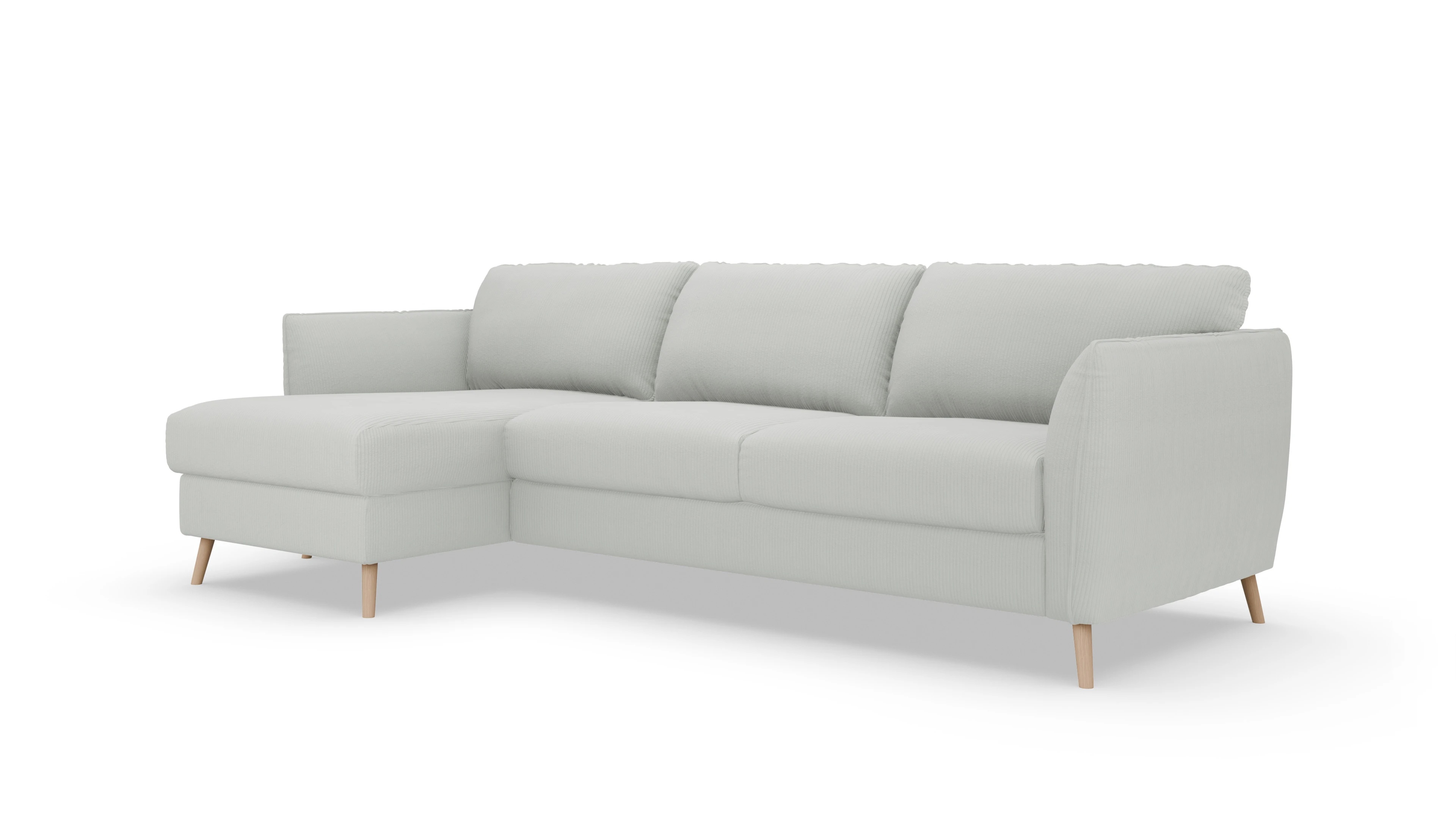 Ansicht des Produktes Eriksen Sofa mit Rec links in Cord grau