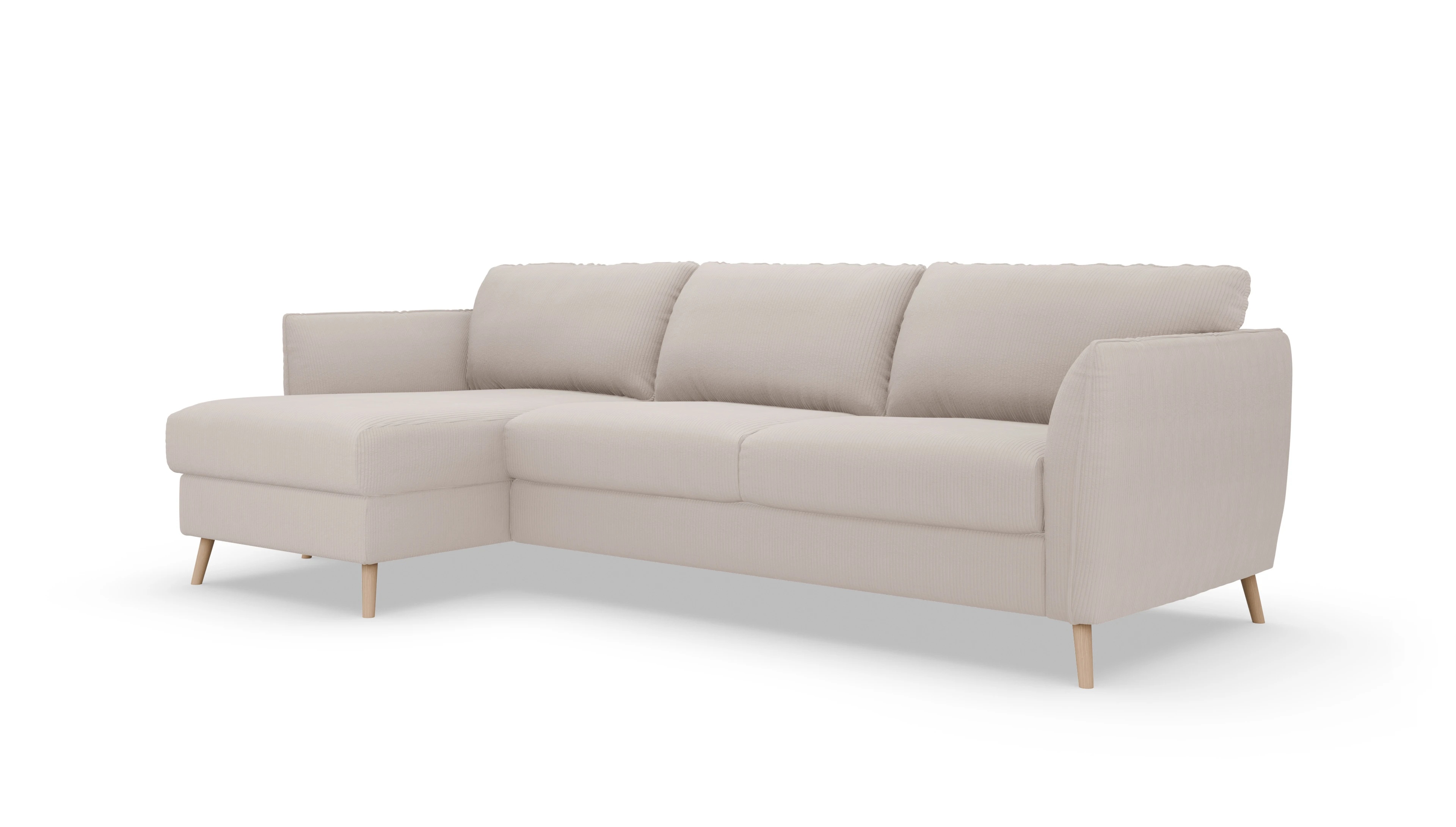 Ansicht des Produktes Eriksen Sofa mit Rec links in Cord beige