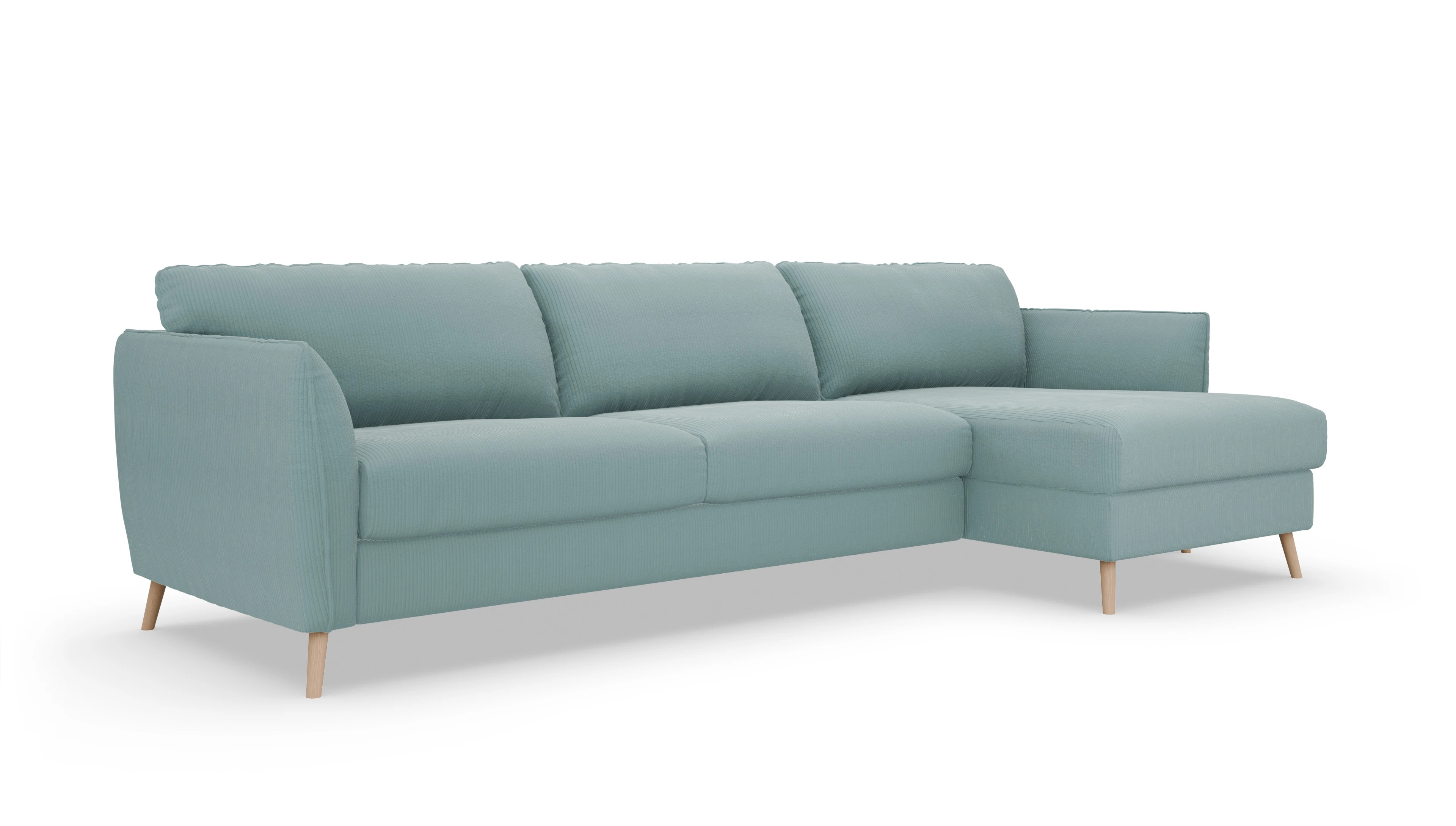 Ansicht des Produktes Eriksen Sofa mit Rec rechts in Cord blau