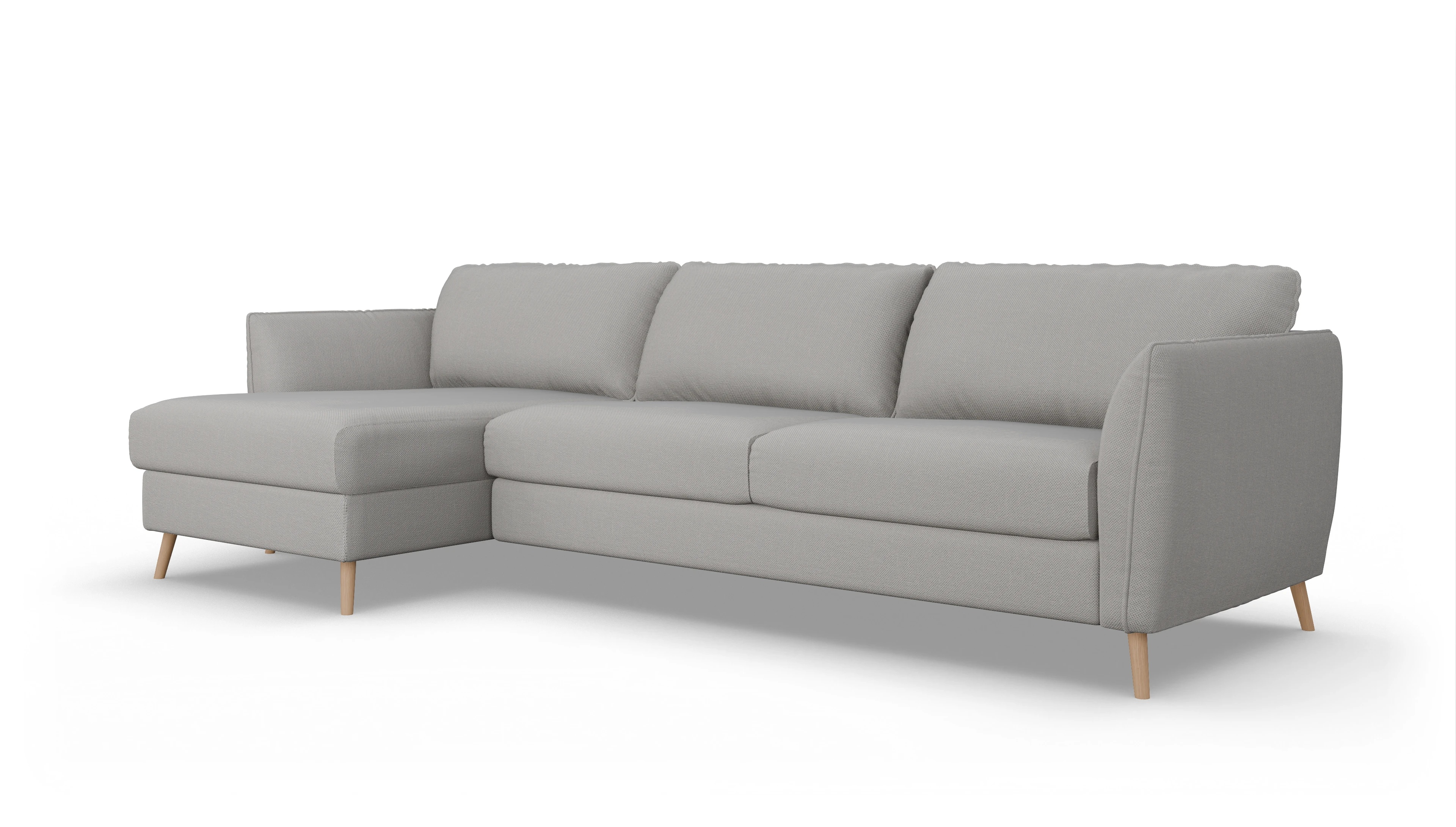 Ansicht des Produktes Eriksen Sofa mit Rec links in Stoff grau