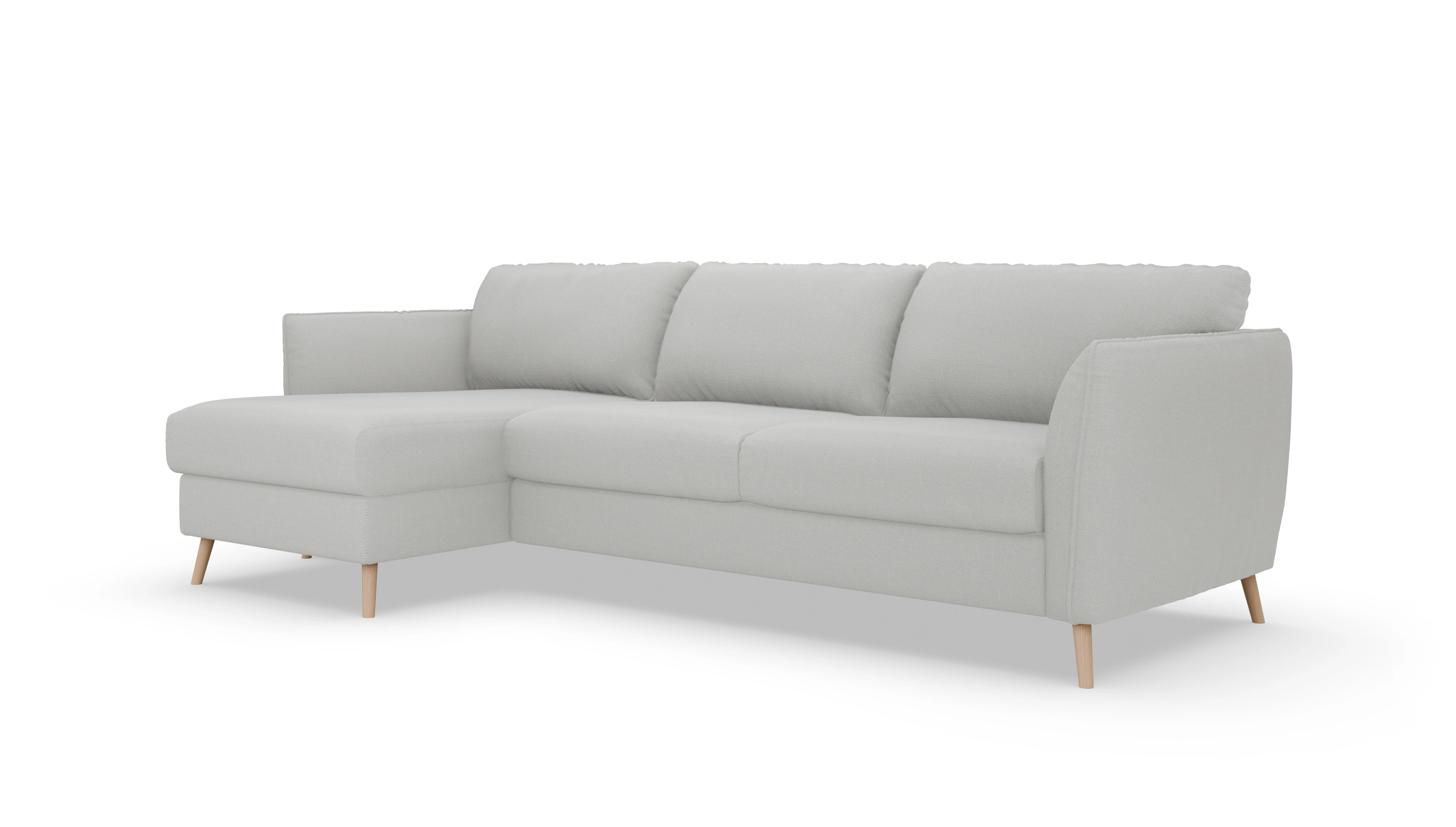 Ansicht des Produktes Eriksen Sofa mit Rec links in Stoff grau