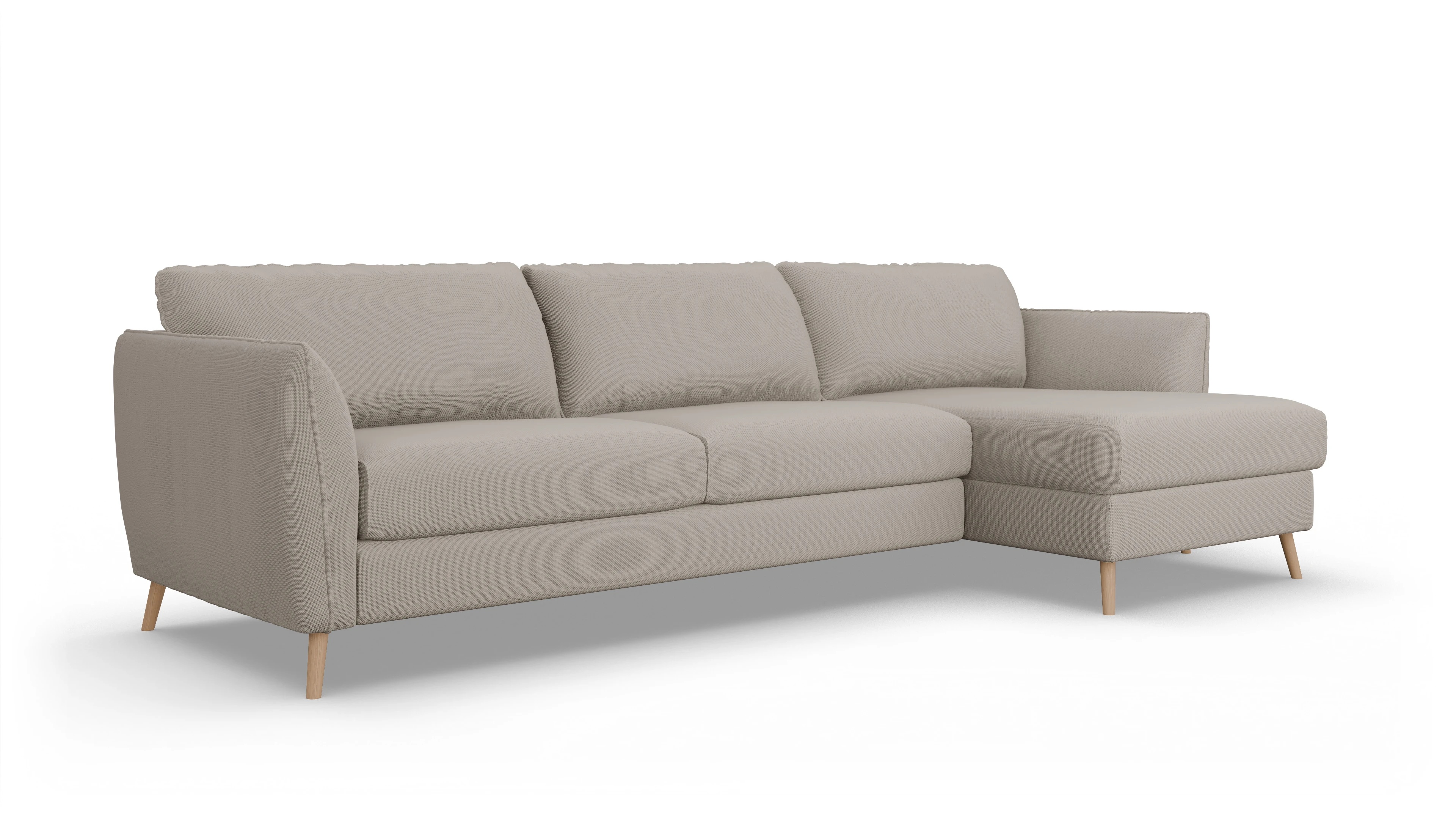 Ansicht des Produktes Eriksen Sofa mit Rec rechts in Stoff beige