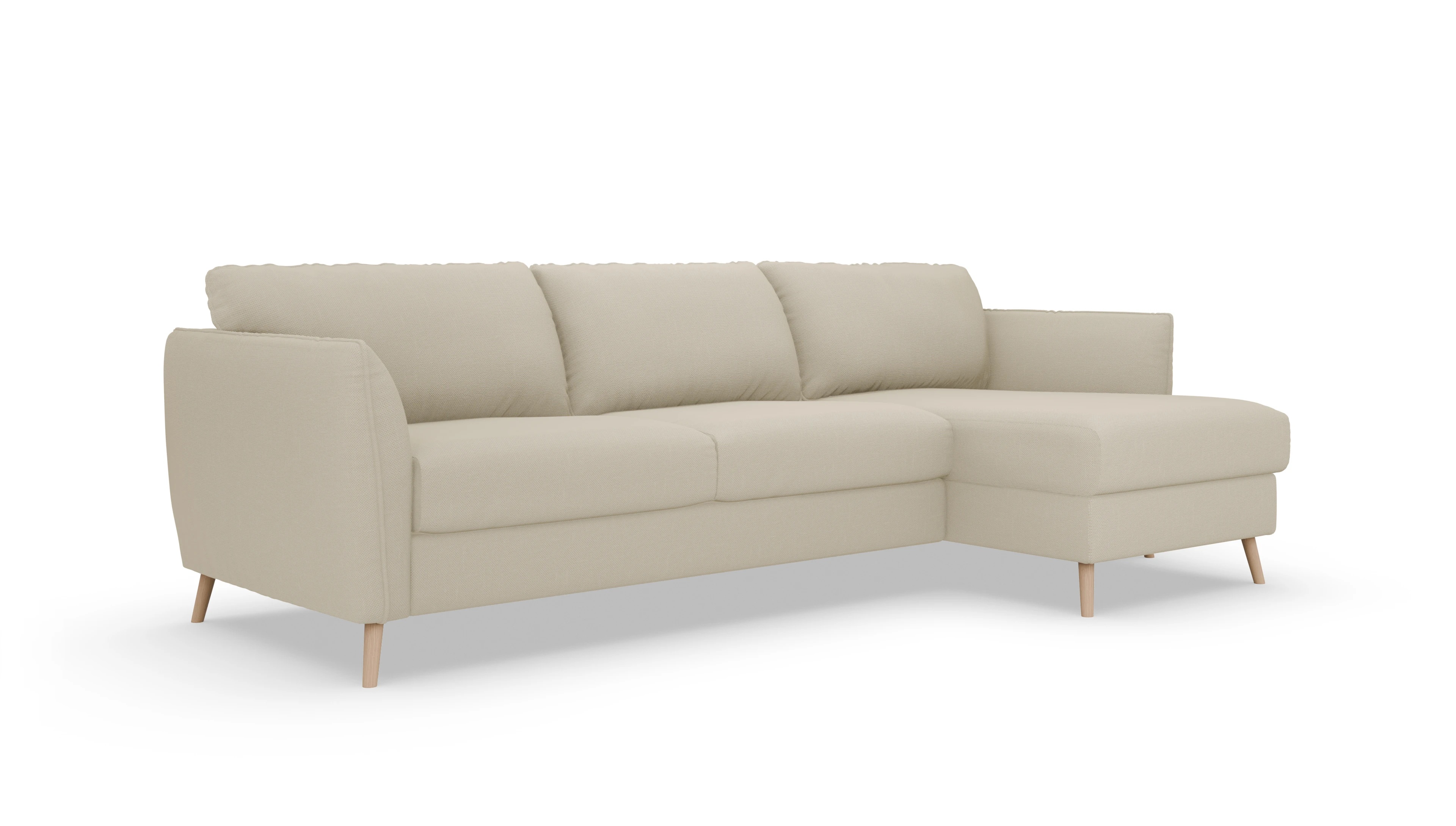 Ansicht des Produktes Eriksen Sofa mit Rec rechts in Stoff beige