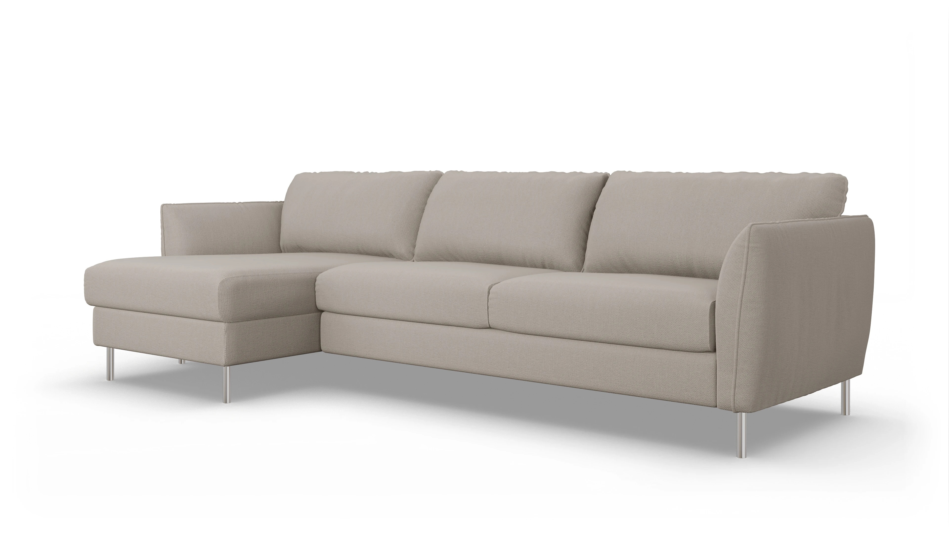 Ansicht des Produktes Eriksen Sofa mit Rec links in Stoff beige
