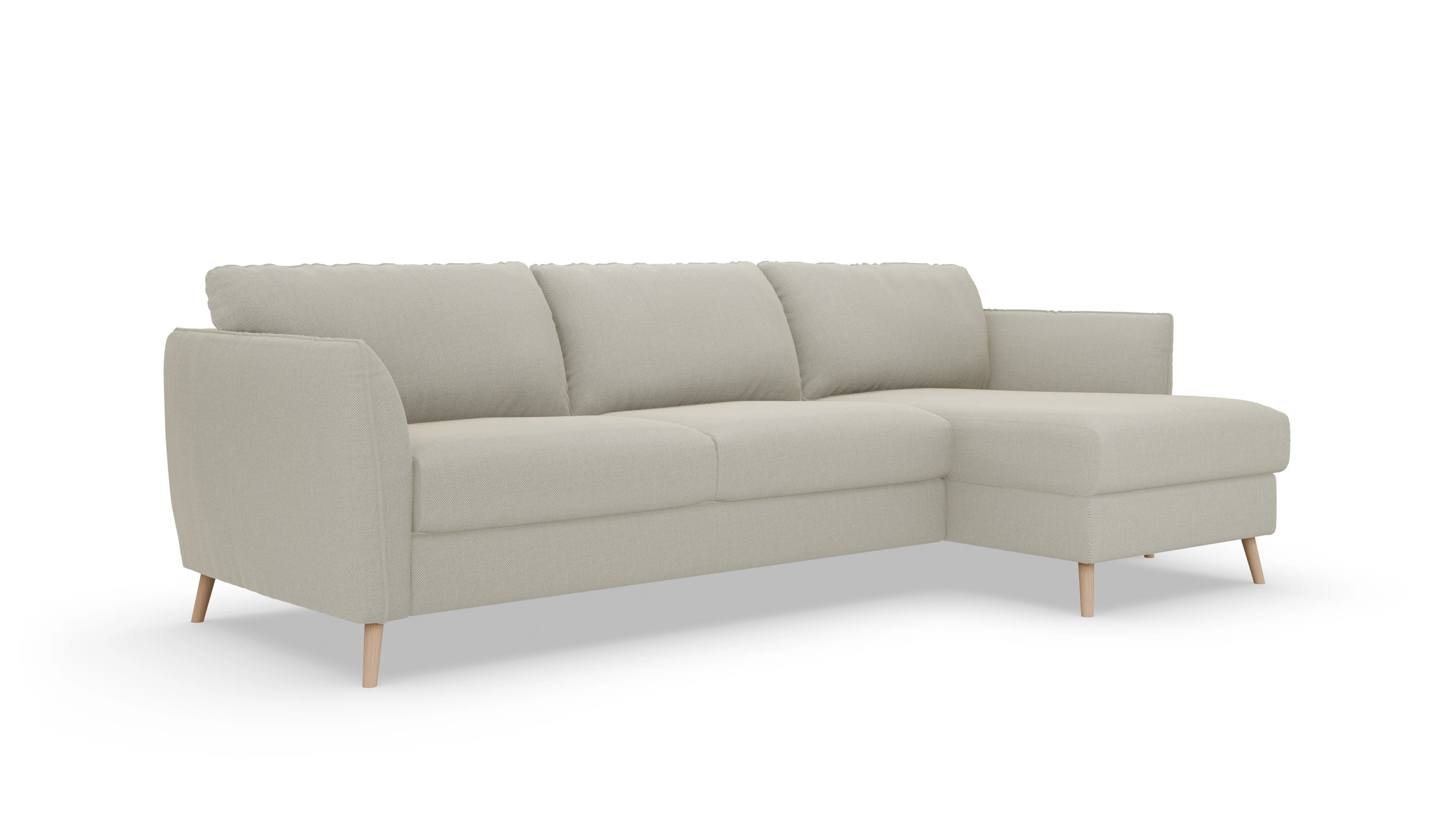 Ansicht des Produktes Eriksen Sofa mit Rec rechts in Stoff weiß