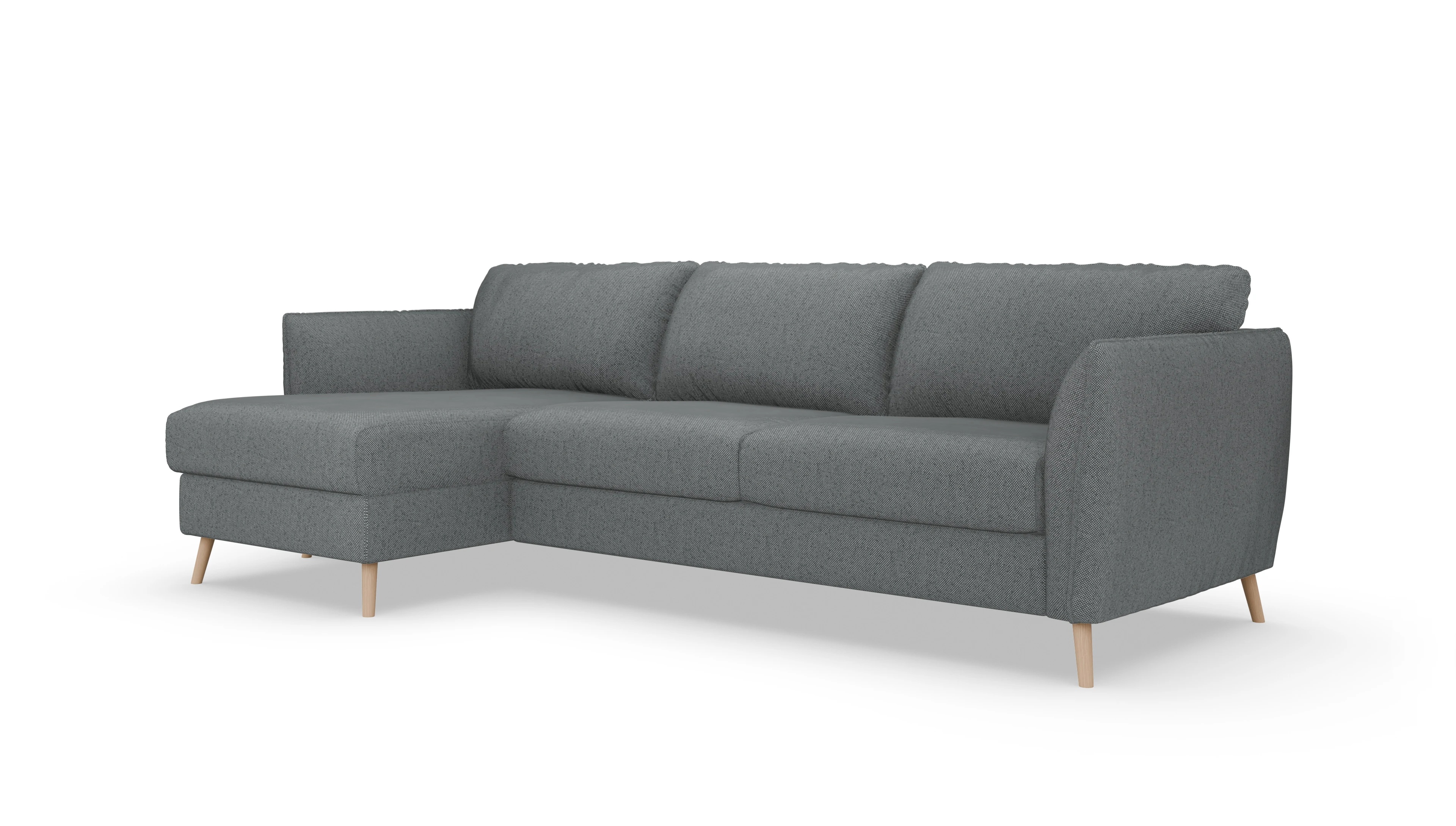 Ansicht des Produktes Eriksen Sofa mit Rec links in Stoff grau