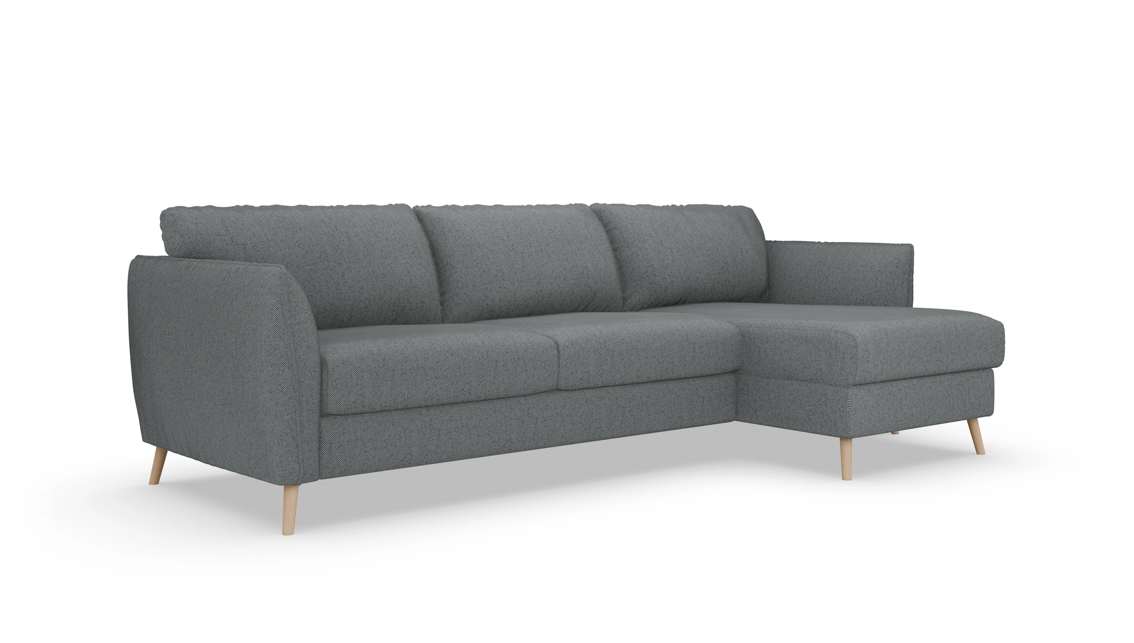 Ansicht des Produktes Eriksen Sofa mit Rec rechts in Stoff grau